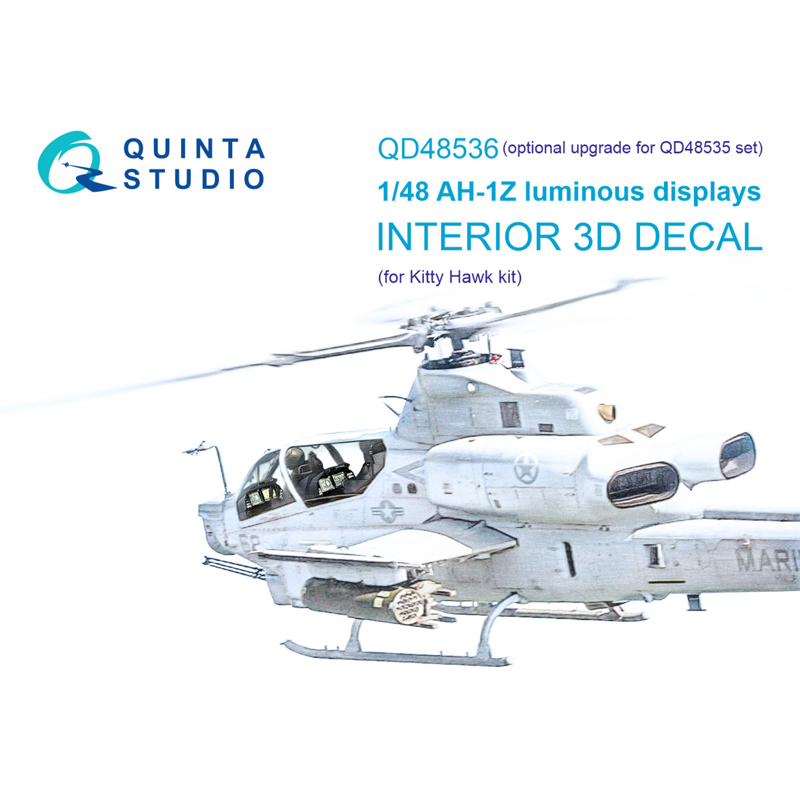 QD48536 Quinta Studio 1/48 3D Декаль AH-1Z Zulu Cobra/Viper включенные дисплеи для наборов QD+48535/QDS-48535 (KittyHawk)