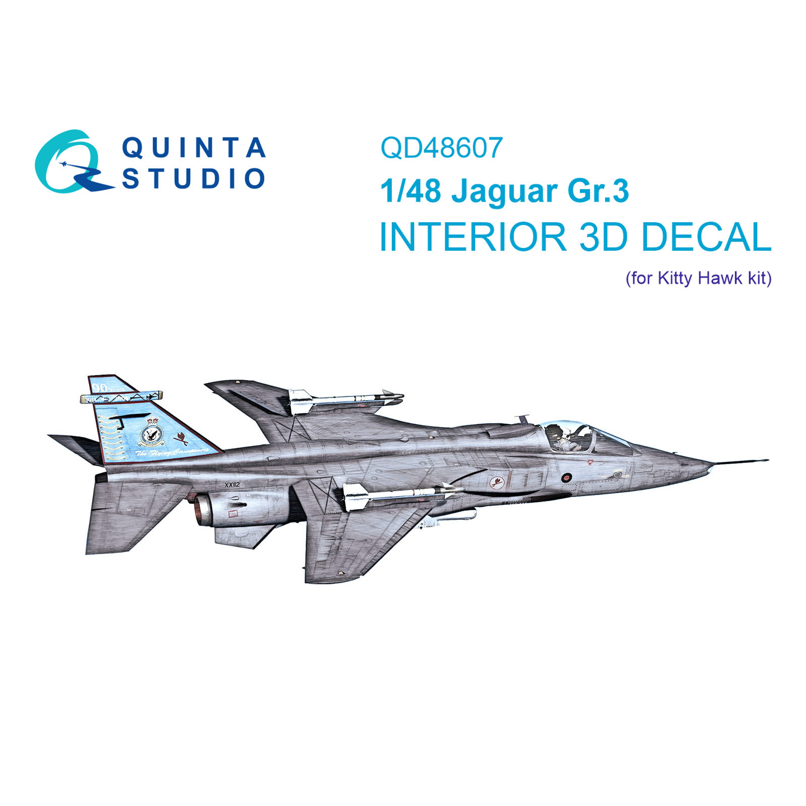 QD48607 Quinta Studio 1/48 3D Декаль интерьера кабины Jaguar Gr.3 (Kitty Hawk)