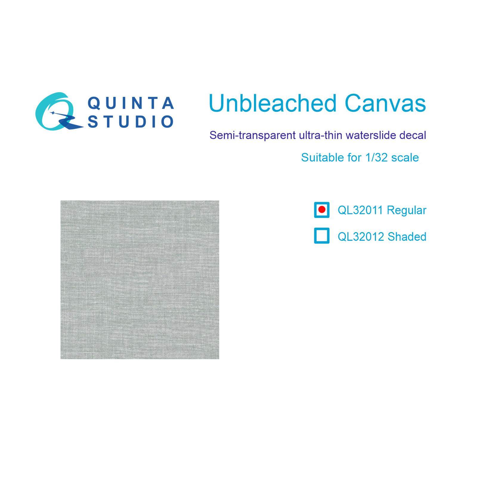 QL32011 Quinta Studio 1/32 Unbleached canvas, plain