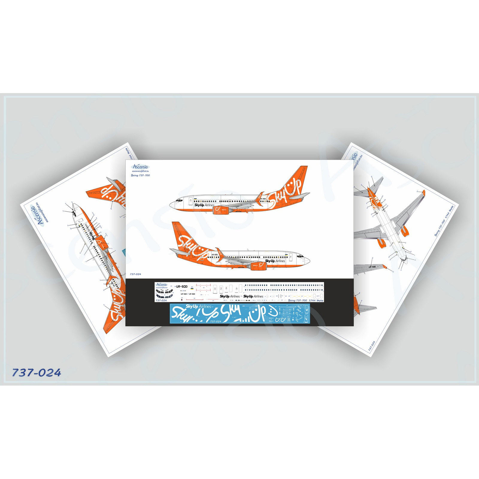 737-024 Ascensio 1/144 Decal for 737-700 