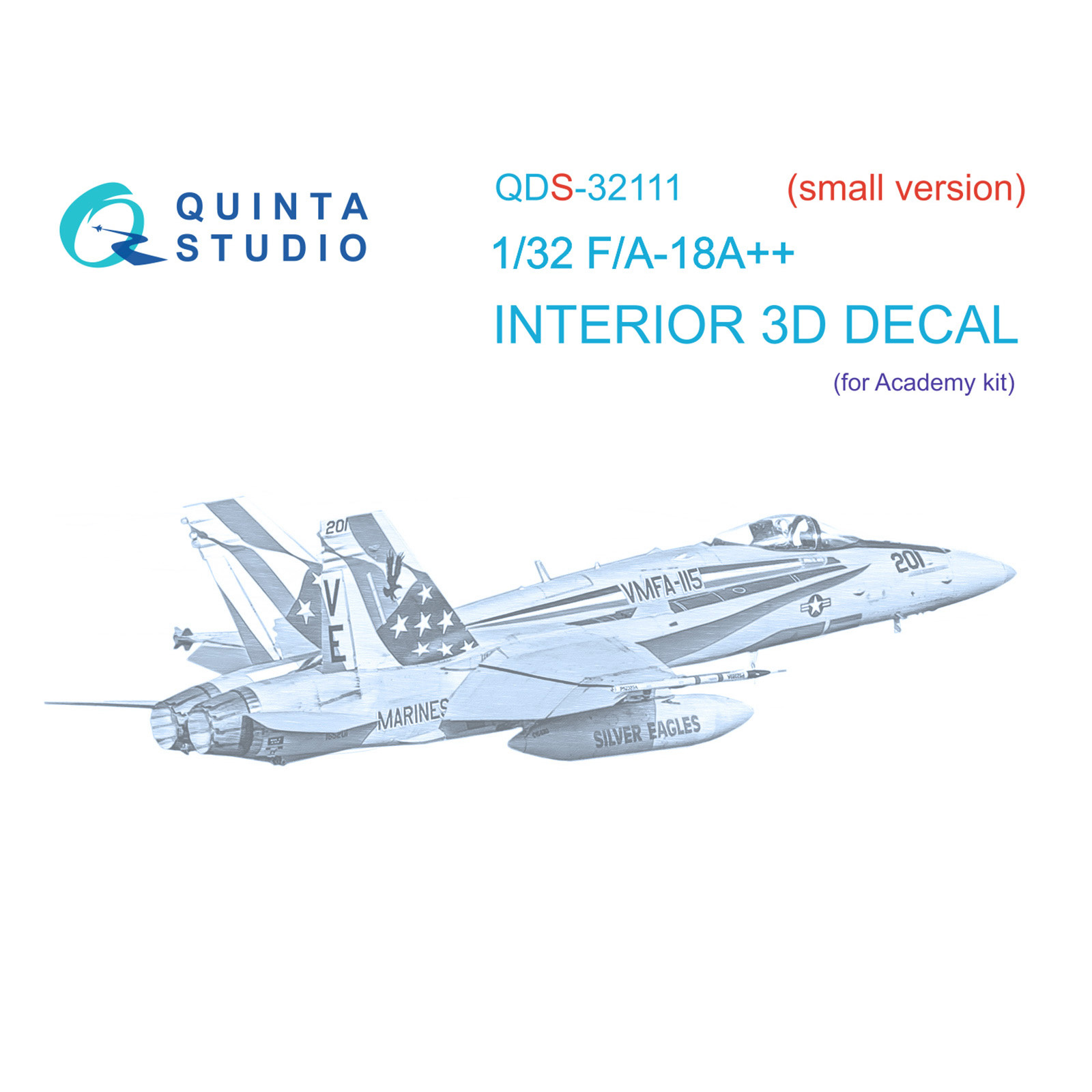 QDS-32111 Quinta Studio 1/32 3D Cabin Interior Decal F/A-18A++ (Academy) (small version)