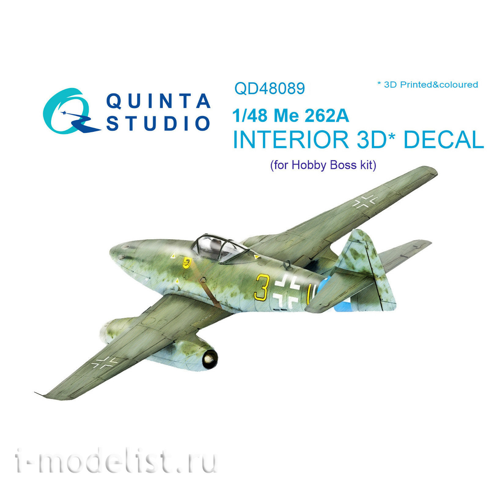QD48089 Quinta Studio 1/48 3D Cabin Interior Decal Me-262A (for HobbyBoss model)
