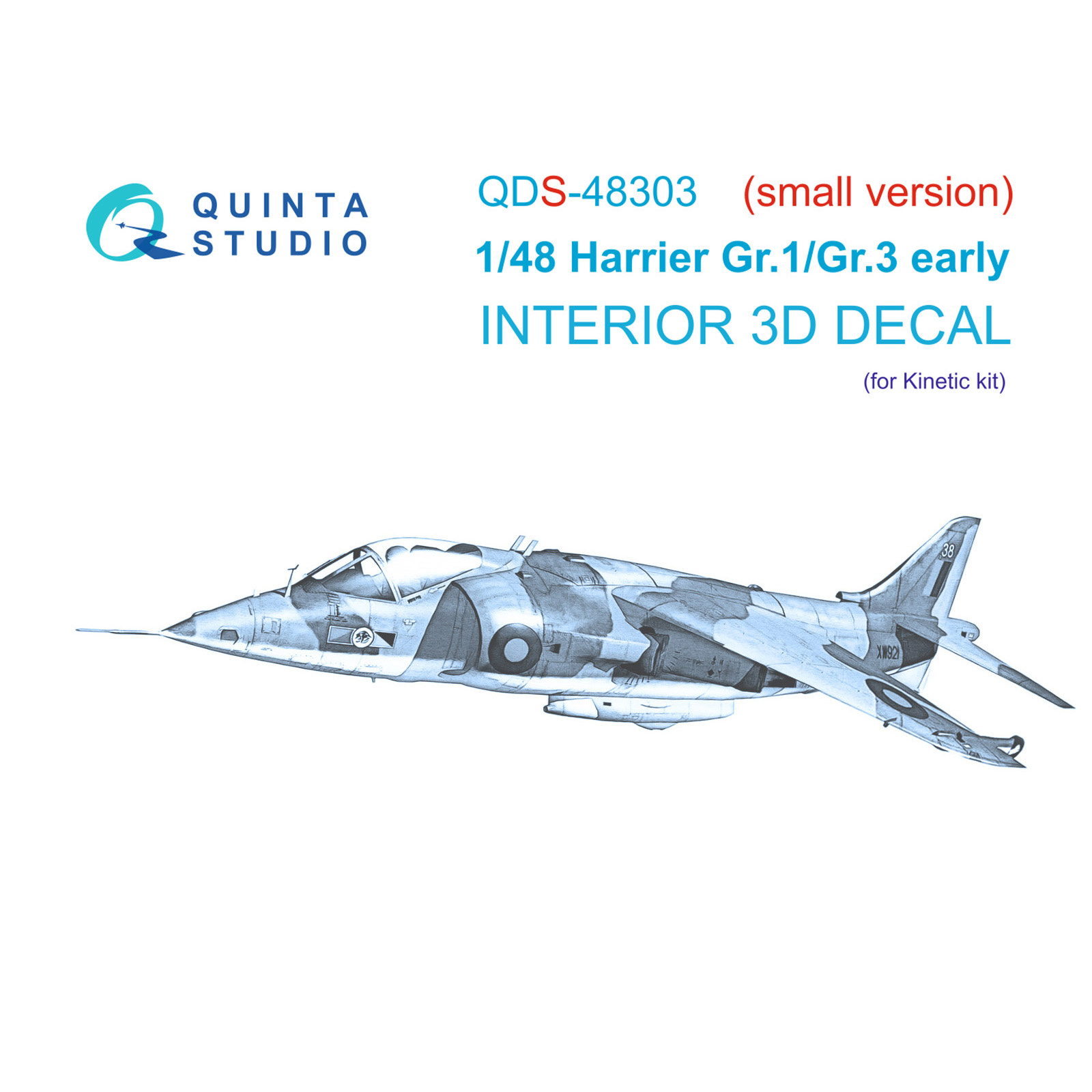 QDS-48303 Quinta Studio 1/48 3D Cabin Interior Decal Harrier Gr.1/Gr.3 Early (Kinetic) (Small version)