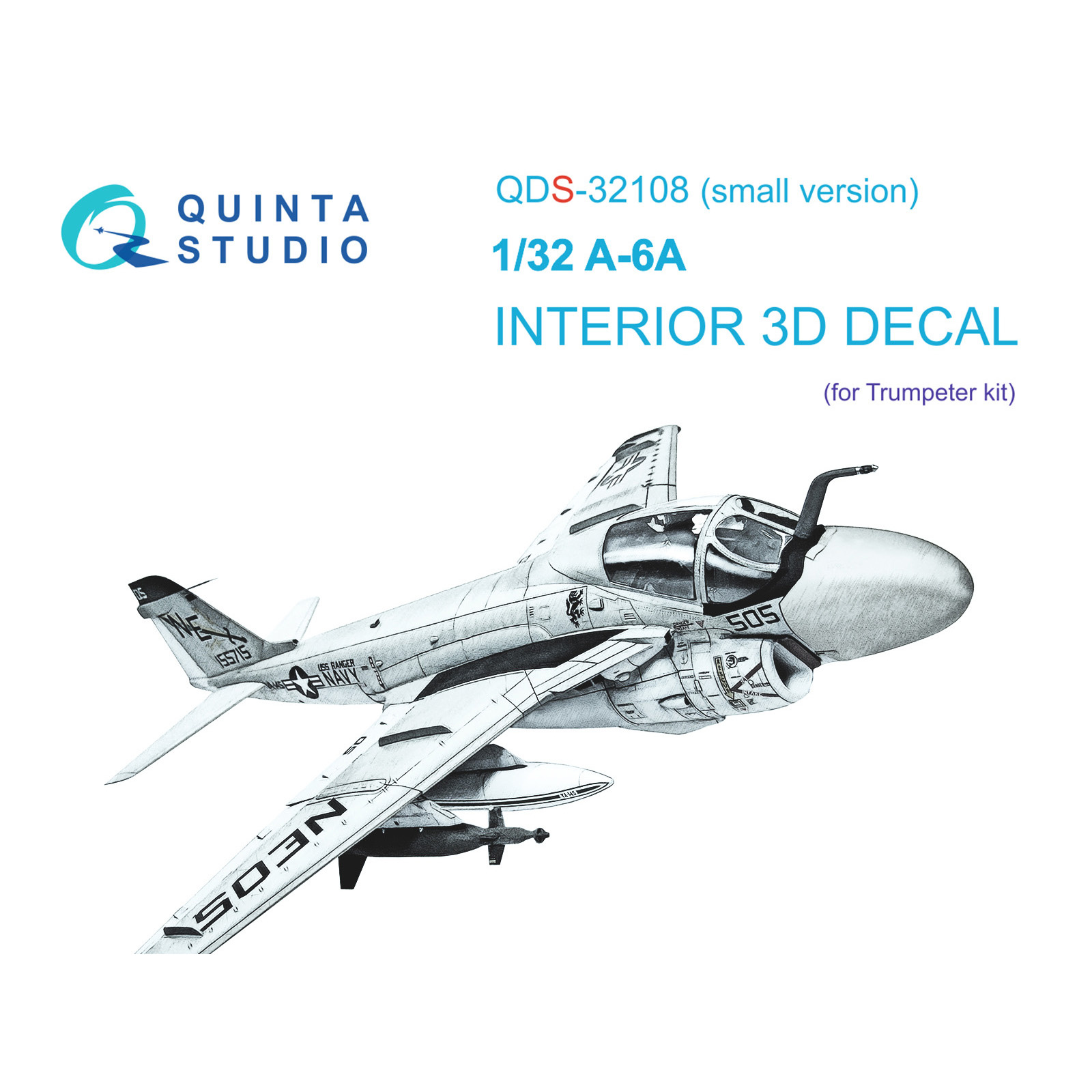 QDS-32108 Quinta Studio 1/32 3D Cabin Interior Decal A-6A Intruder (Trumpeter) (Small version)