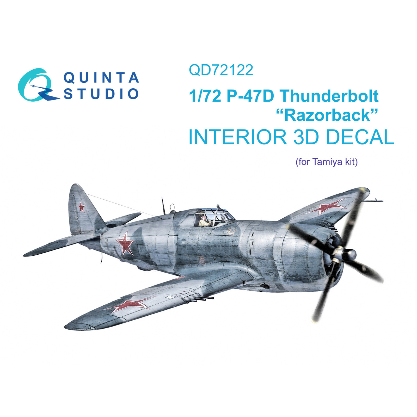 QD72122 Quinta Studio 1/72 3D Декаль интерьера кабины P-47D Thunderbolt Razorback (Tamiya)