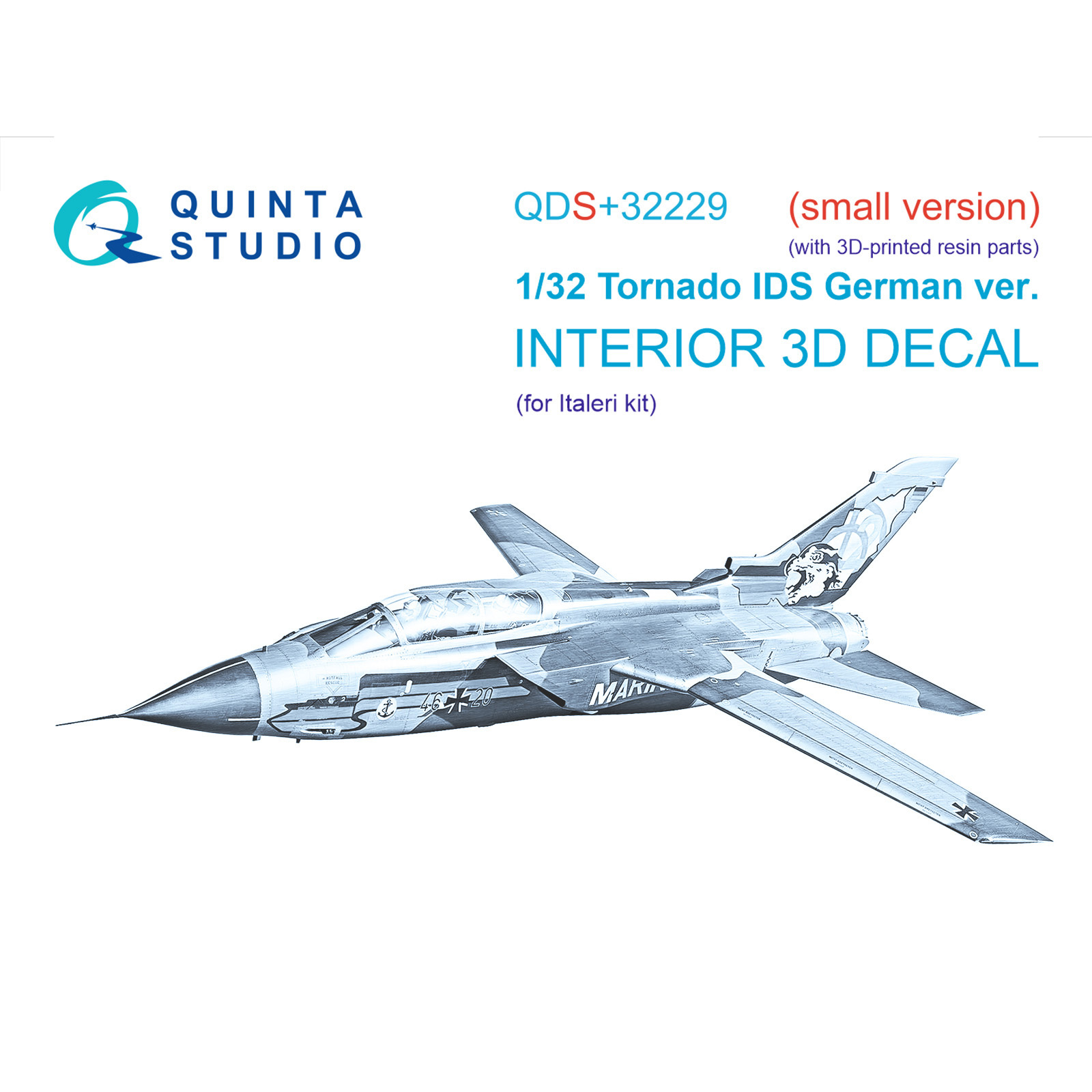 QDS+32229 Quinta Studio 1/32 3D Декаль интерьера кабины Tornado IDS German (Italeri) (Малая версия) (с 3D-печатными деталями)