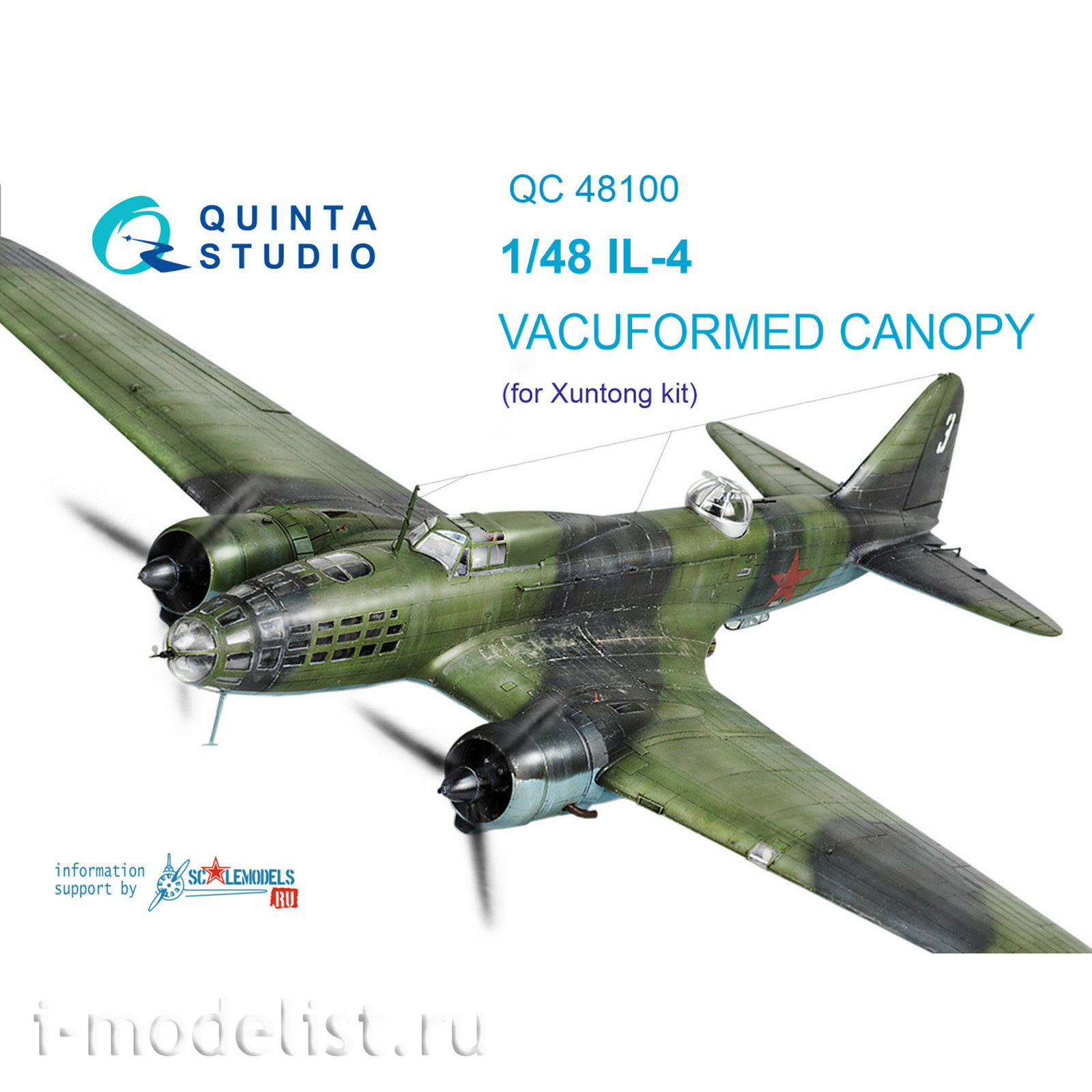 QC48100 Quinta Studio 1/48 Set of glazing Il-4 (for Xuntong model)