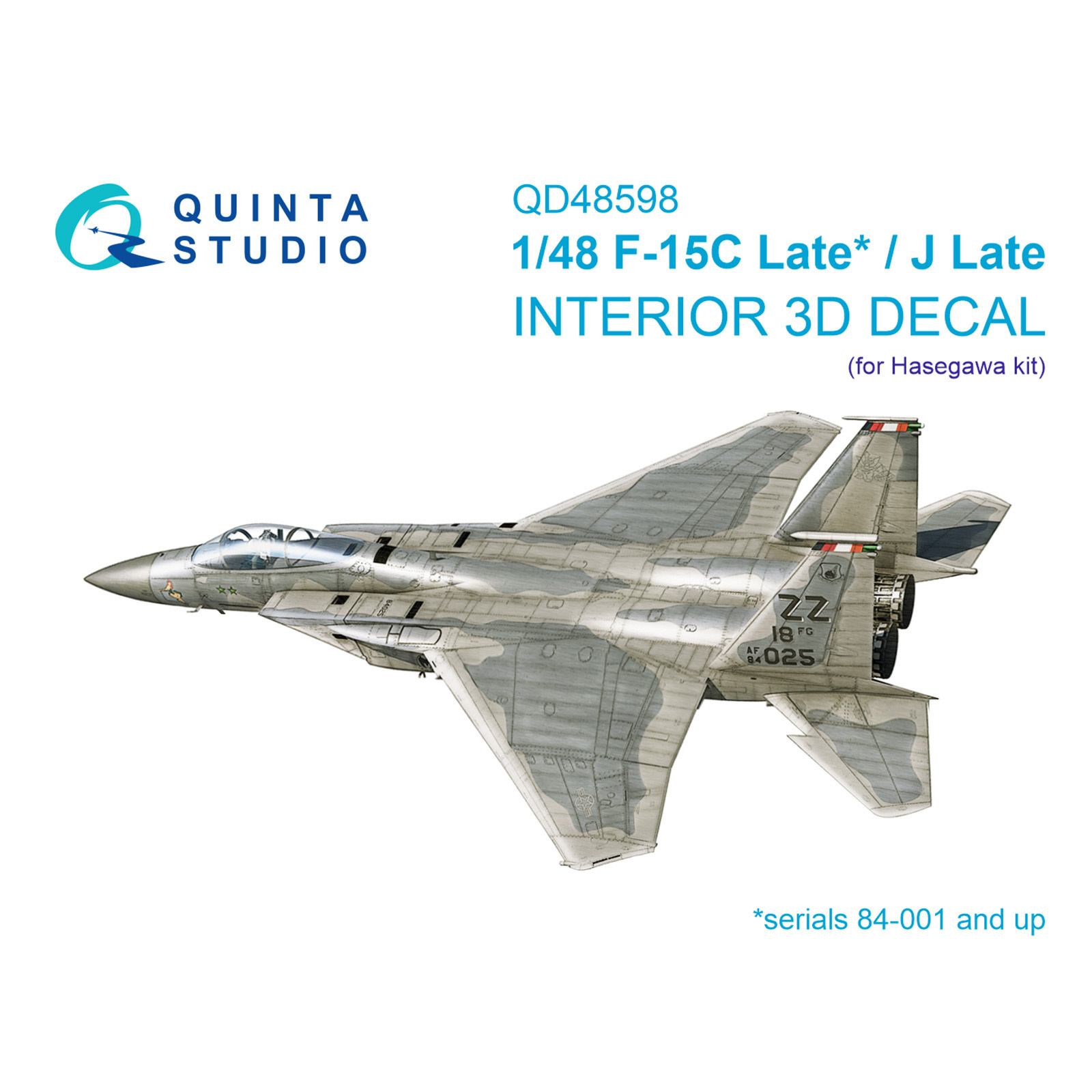 QD48598 Quinta Studio 1/48 3D Декаль интерьера кабины F-15C Late/F-15J Late (Hasegawa)