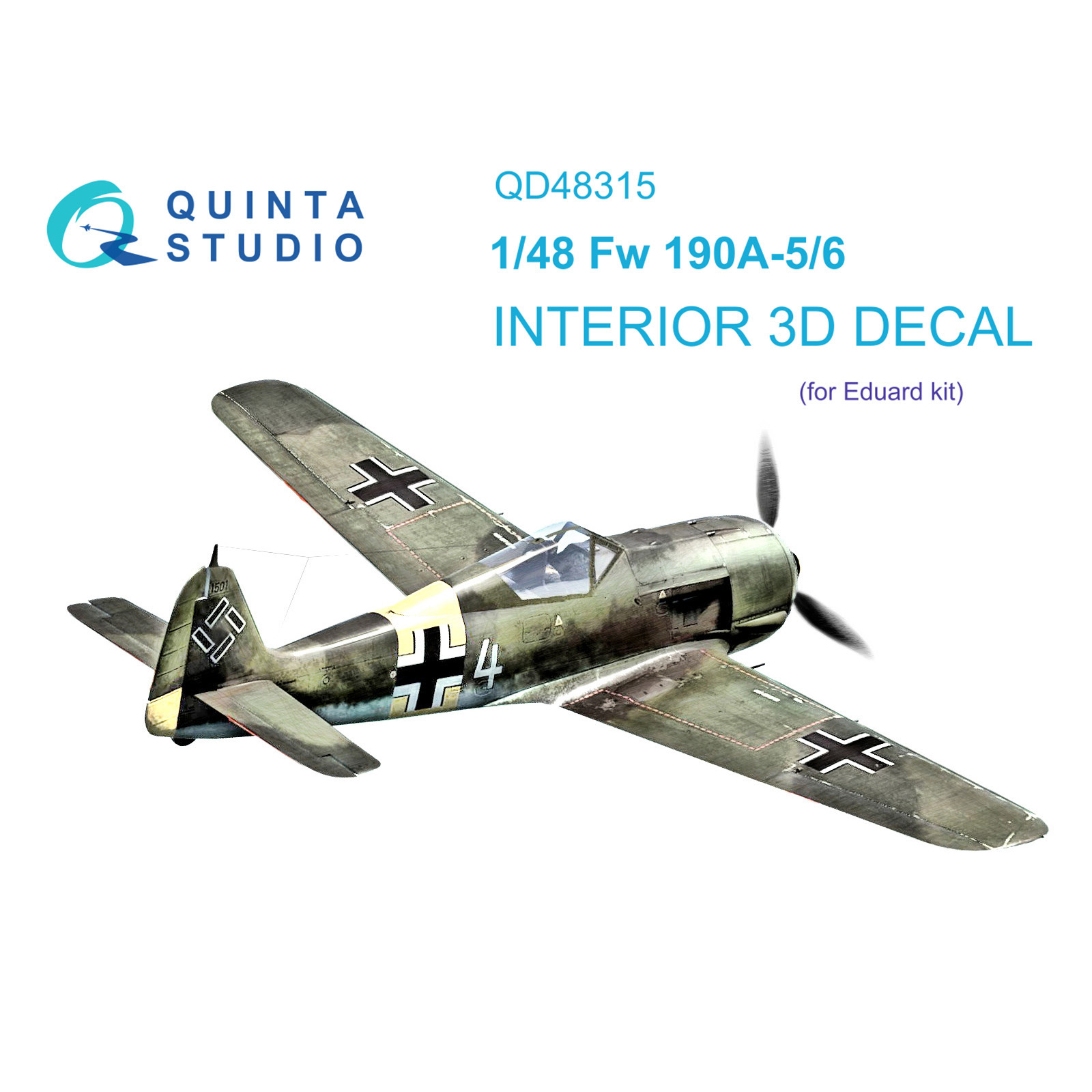 QD48315 Quinta Studio 1/48 3D Декаль интерьера кабины Fw 190A-5/6 (Eduard)