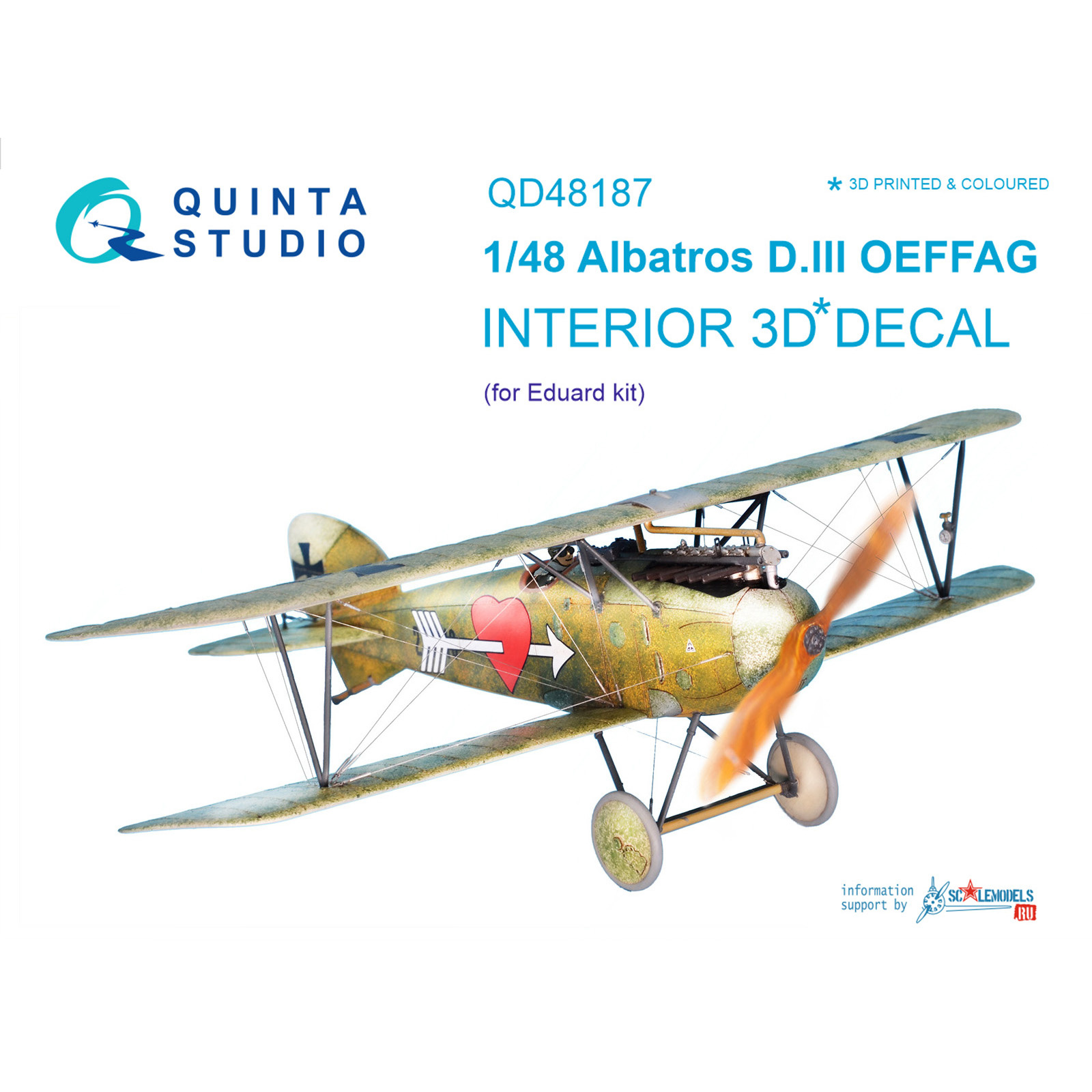 QD48187 Quinta Studio 1/48 3D Cabin Interior Decal Albatros D.III OEFFAG (for Eduard model)