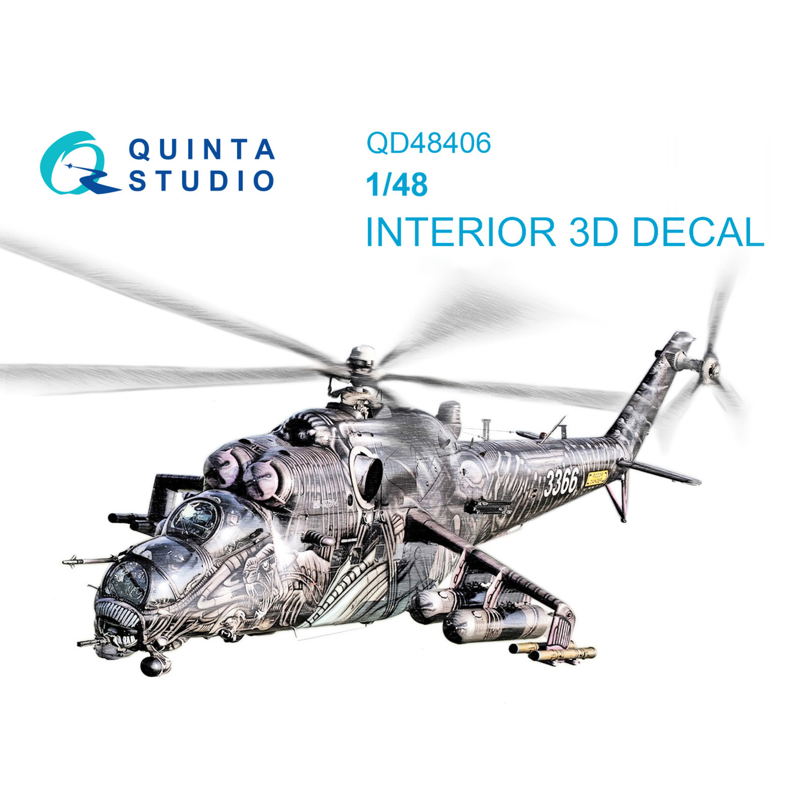 QD48406 Quinta Studio 1/48 3D Декаль интерьера кабины Mu-24 Nato Hind (Т$ач)