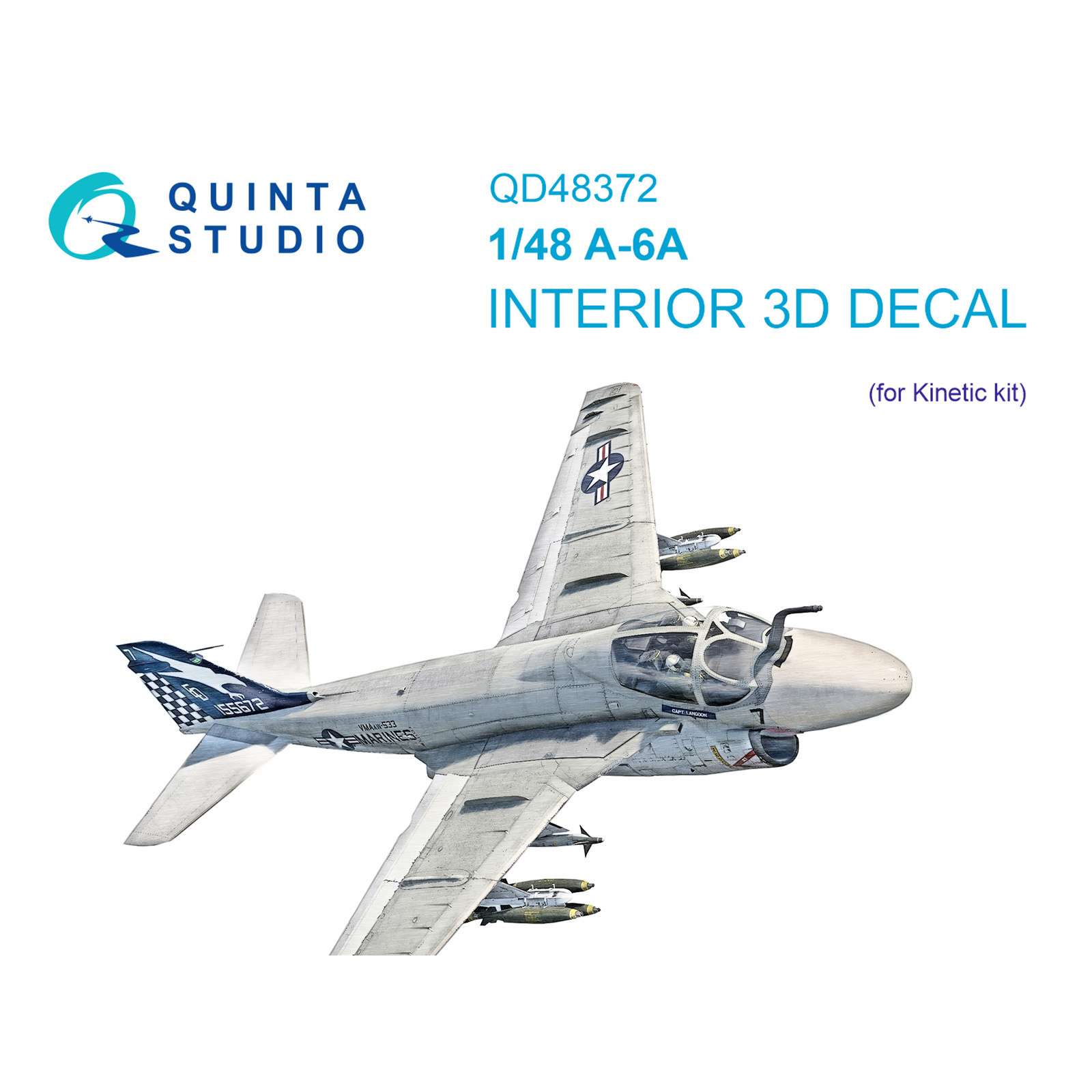 QD48372 Quinta Studio 1/48 3D Декаль интерьера кабины A-6A (Kinetic)
