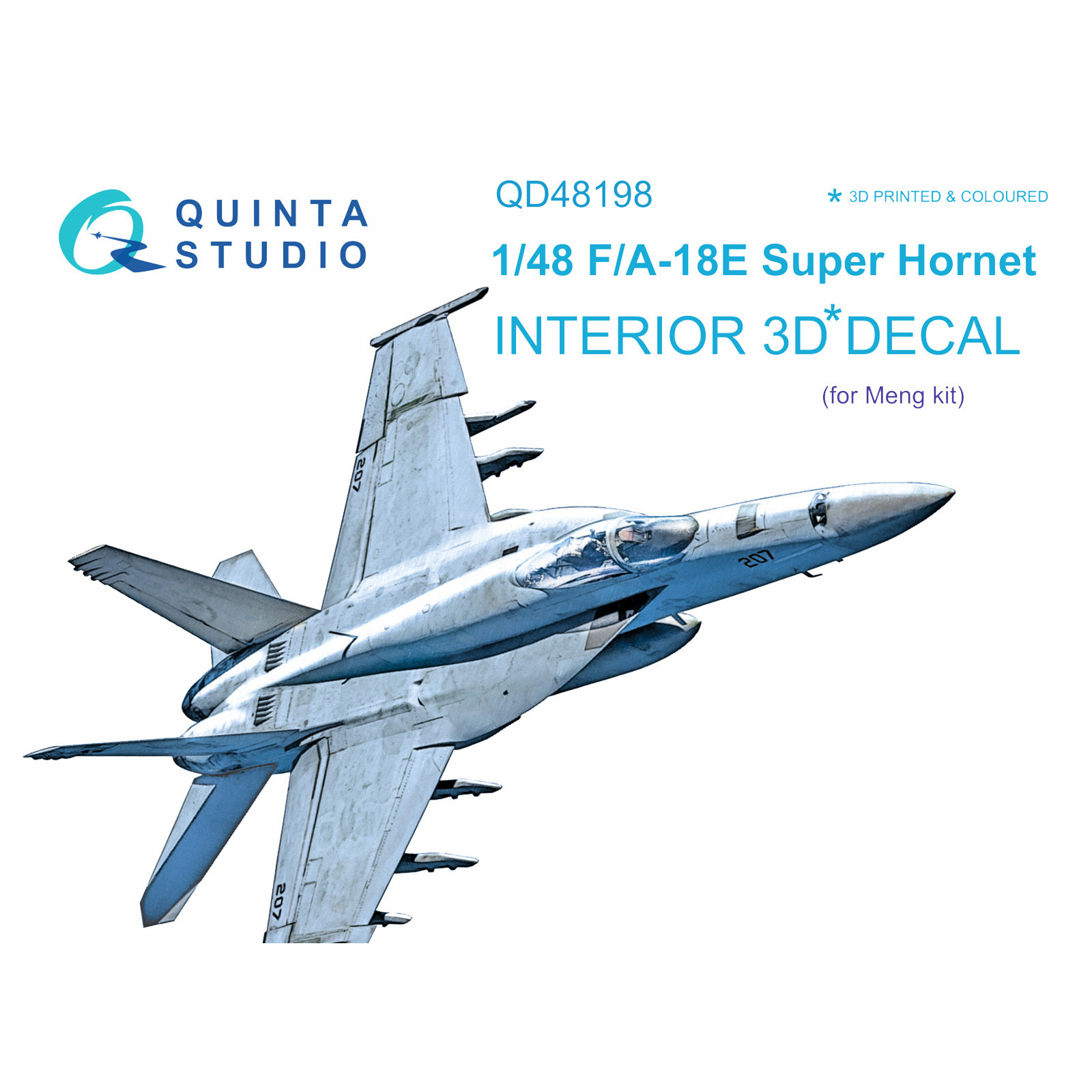 QD48198 Quinta Studio 1/48 3D Cabin Interior Decal F/A-18E (for Meng model)