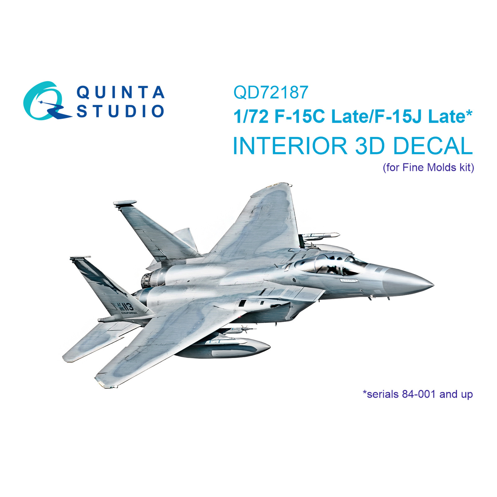 QD72187 Quinta Studio 1/72 3D Декаль интерьера кабины F-15C Late/J Late (Fine Molds)