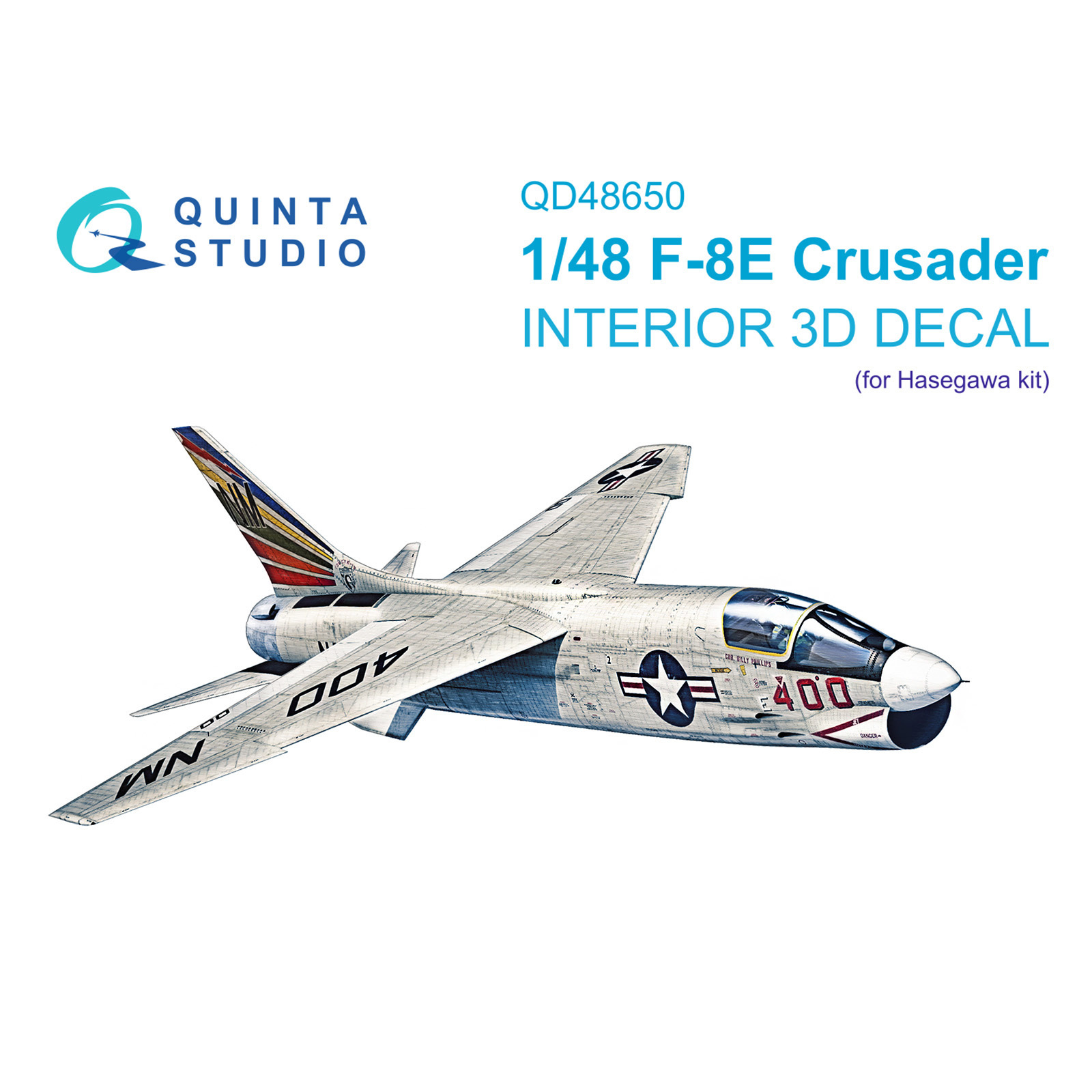 QD48650 Quinta Studio 1/48 3D Декаль интерьера кабины F-8E Crusader (Hasegawa/Hobby 2000)