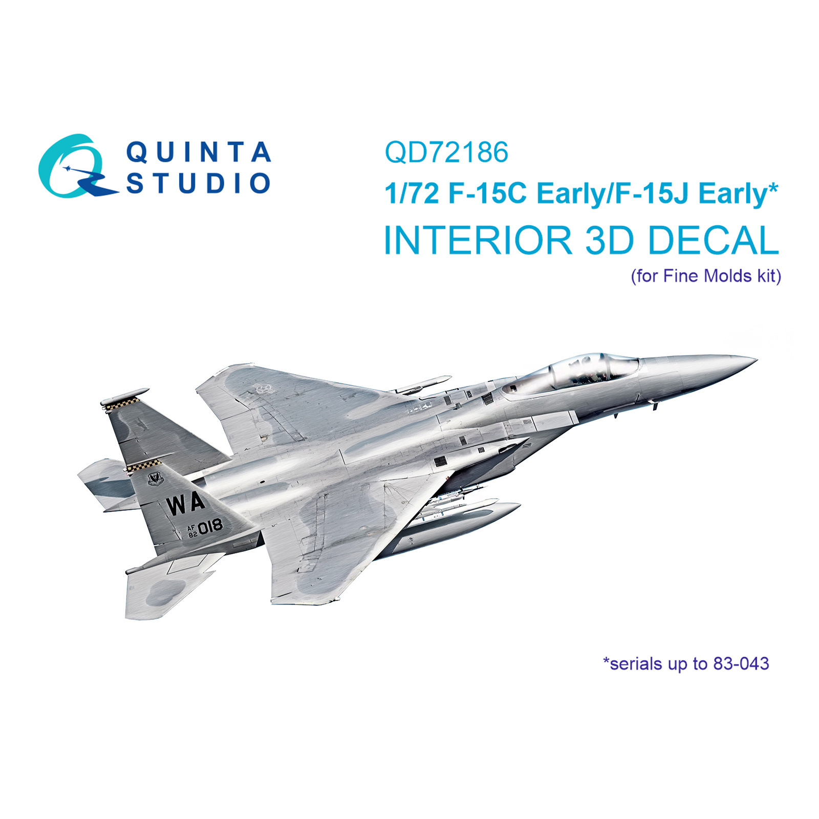 QD72186 Quinta Studio 1/72 3D Декаль интерьера кабины F-15C Early/J Early (Fine Molds)