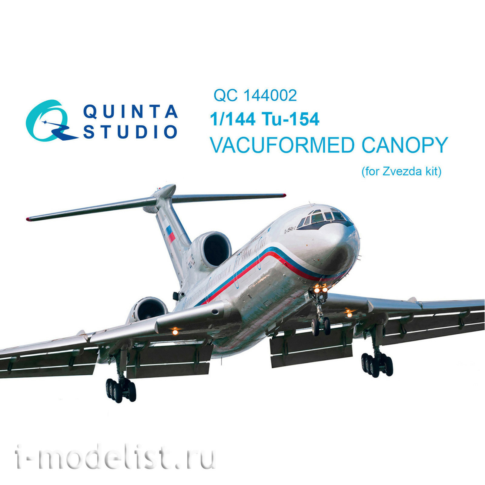 QC144002 Quinta Studio 1/144 Tu-154 Glazing kit (for the Zvezda model)