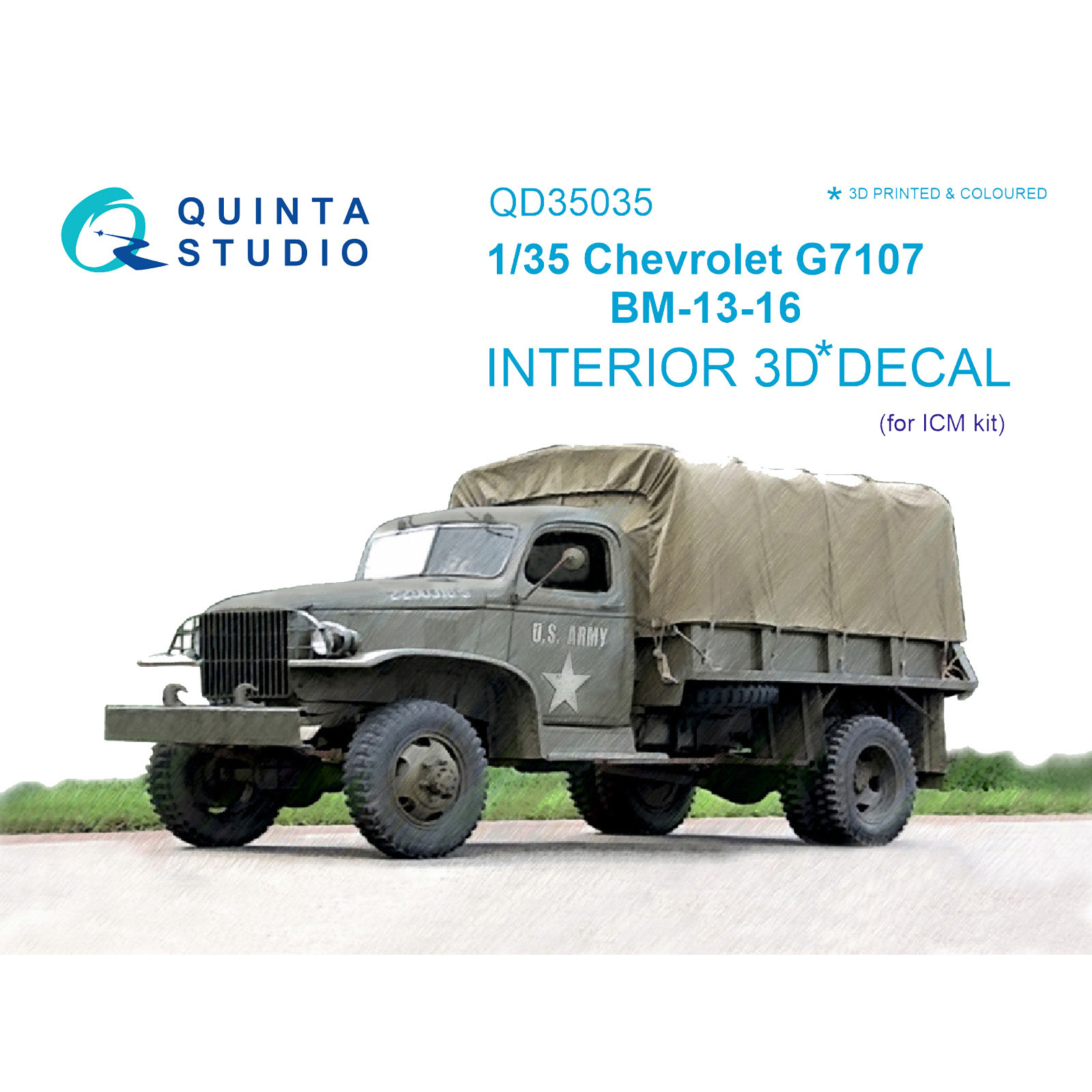 QD35035 Quinta Studio 1/35 3D Decal of Chevrolet G7107 Cab Interior (ICM)