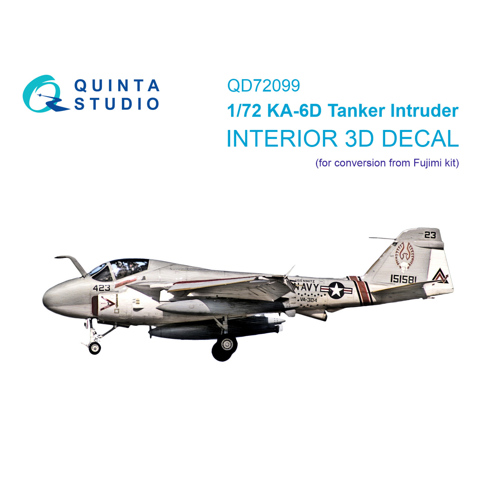 QD72099 Quinta Studio 1/72 3D Декаль интерьера кабины KA-6D Tanker Intruder (Fujimi)