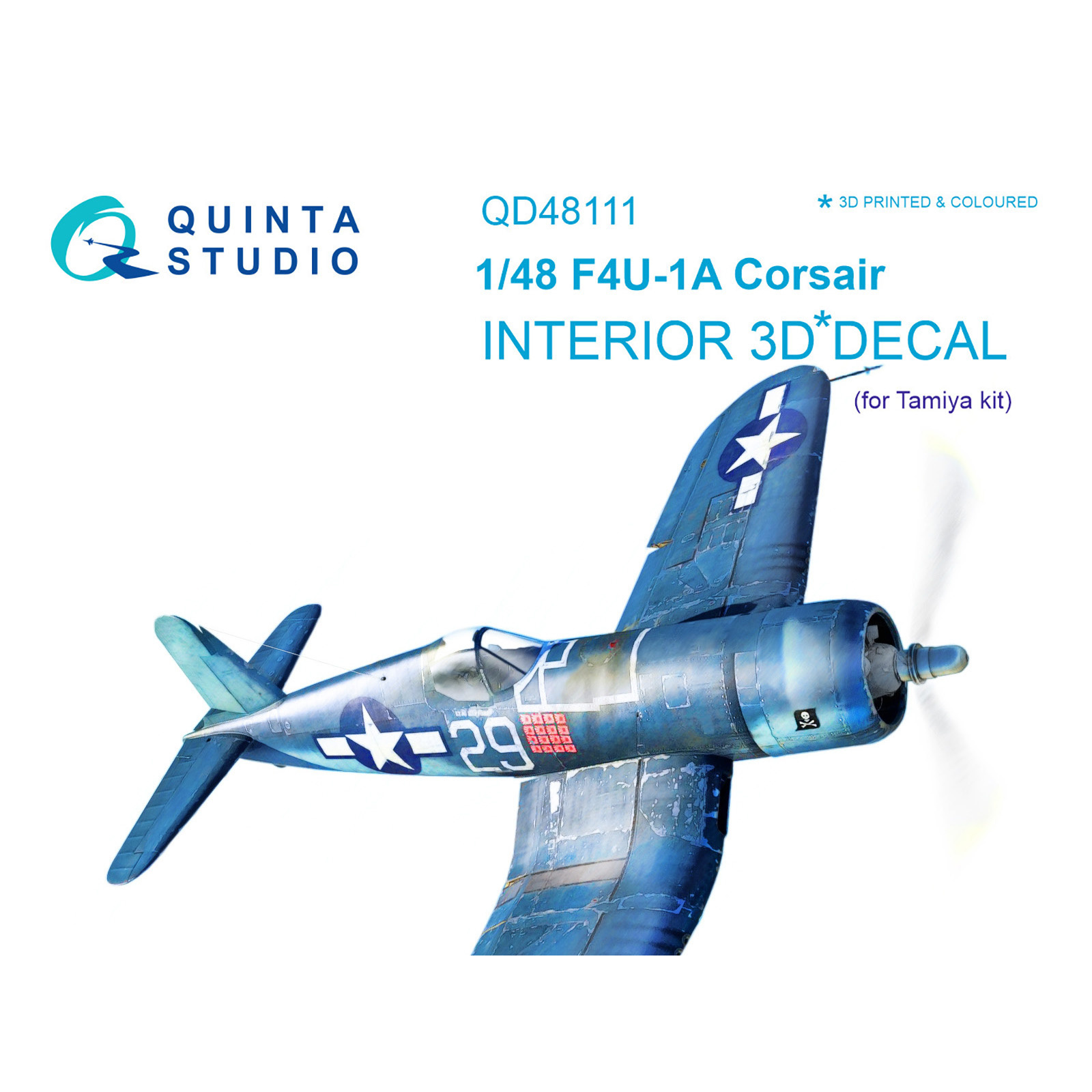 QD48111 Quinta Studio 1/48 3D Cabin Interior Decal F4U-1A (for Tamiya model)