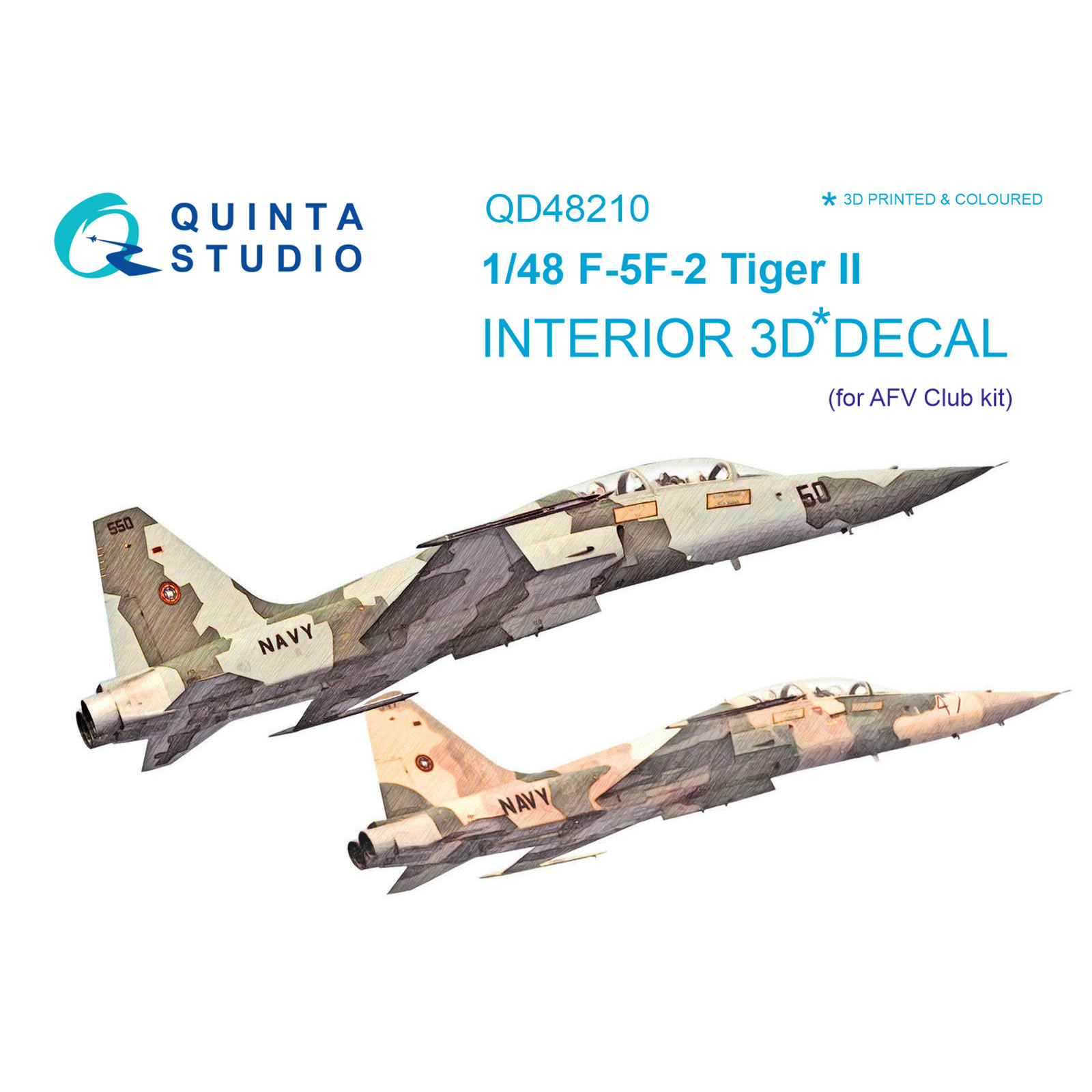 QD48210 Quinta Studio 1/48 3D Cabin Interior Decal F-5F-2 (AFV Club)