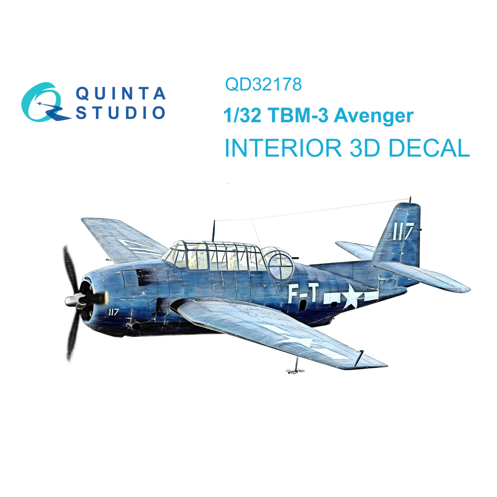 QD32178 Quinta Studio 1/32 3D Декаль интерьера кабины TBM-3 Avenger (Т$ач)