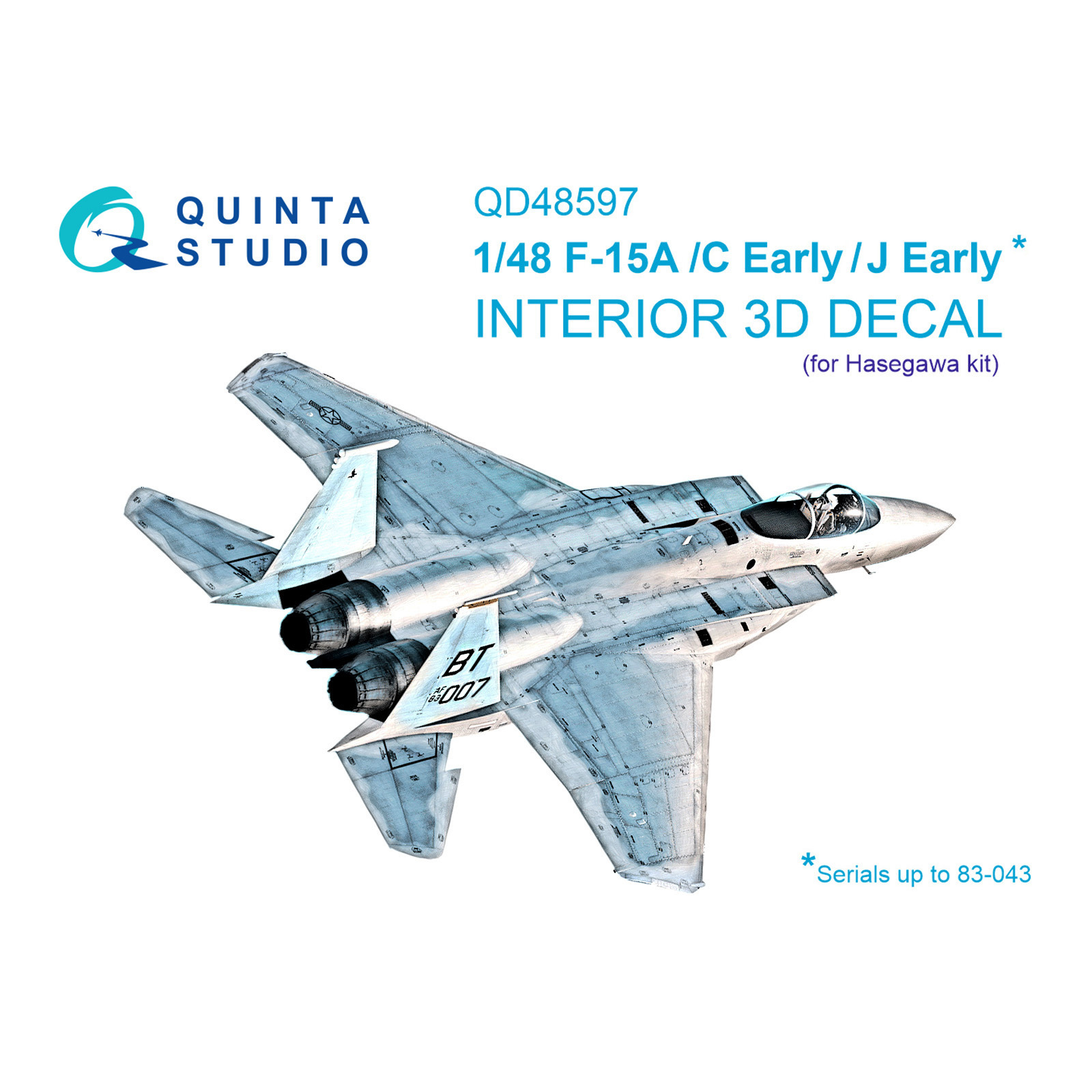 QD48597 Quinta Studio 1/48 3D Декаль интерьера кабины F-15A/F-15C Early/F-15J Early (Hasegawa)
