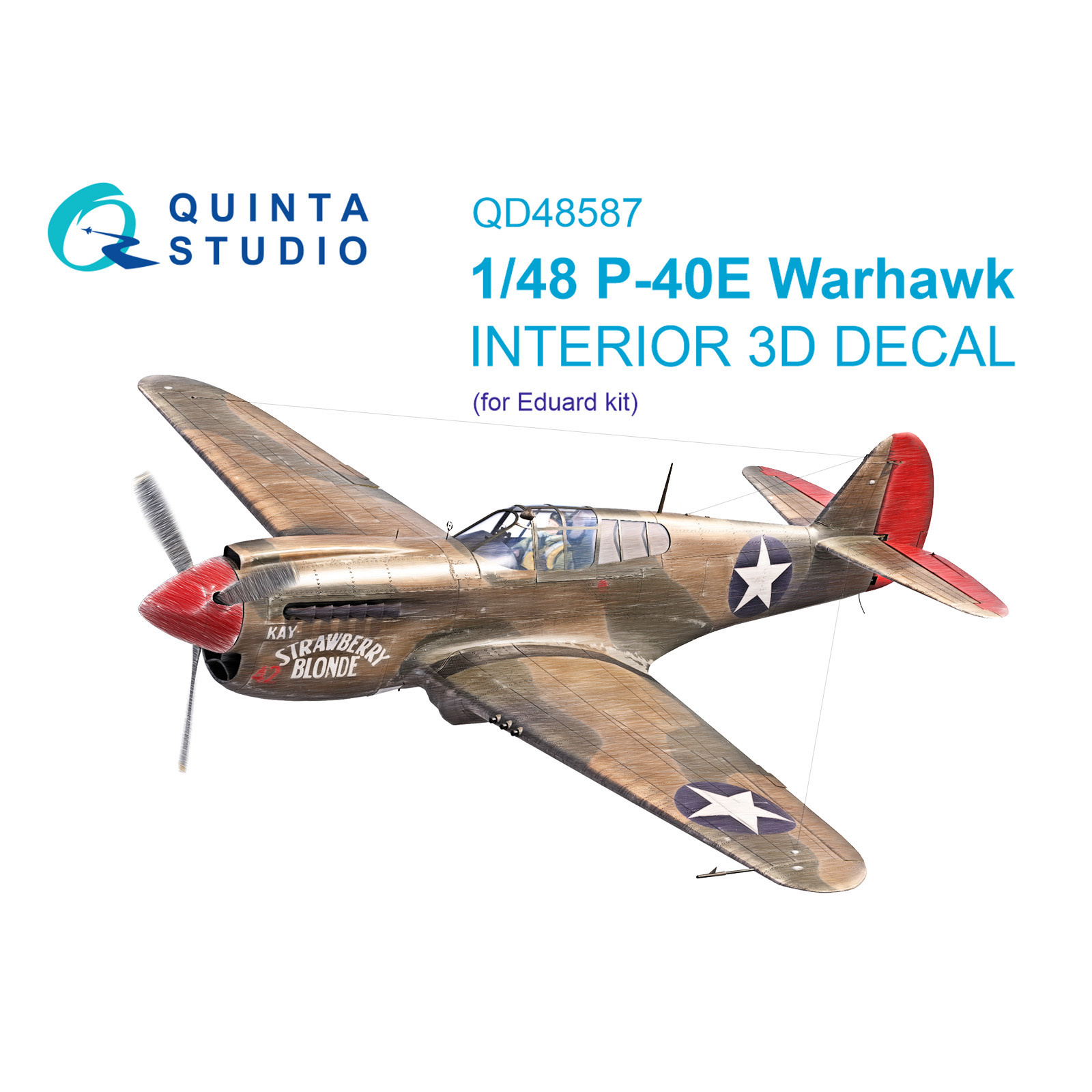 QD48587 Quinta Studio 1/48 3D Декаль интерьера кабины P-40E Warhawk (Eduard)