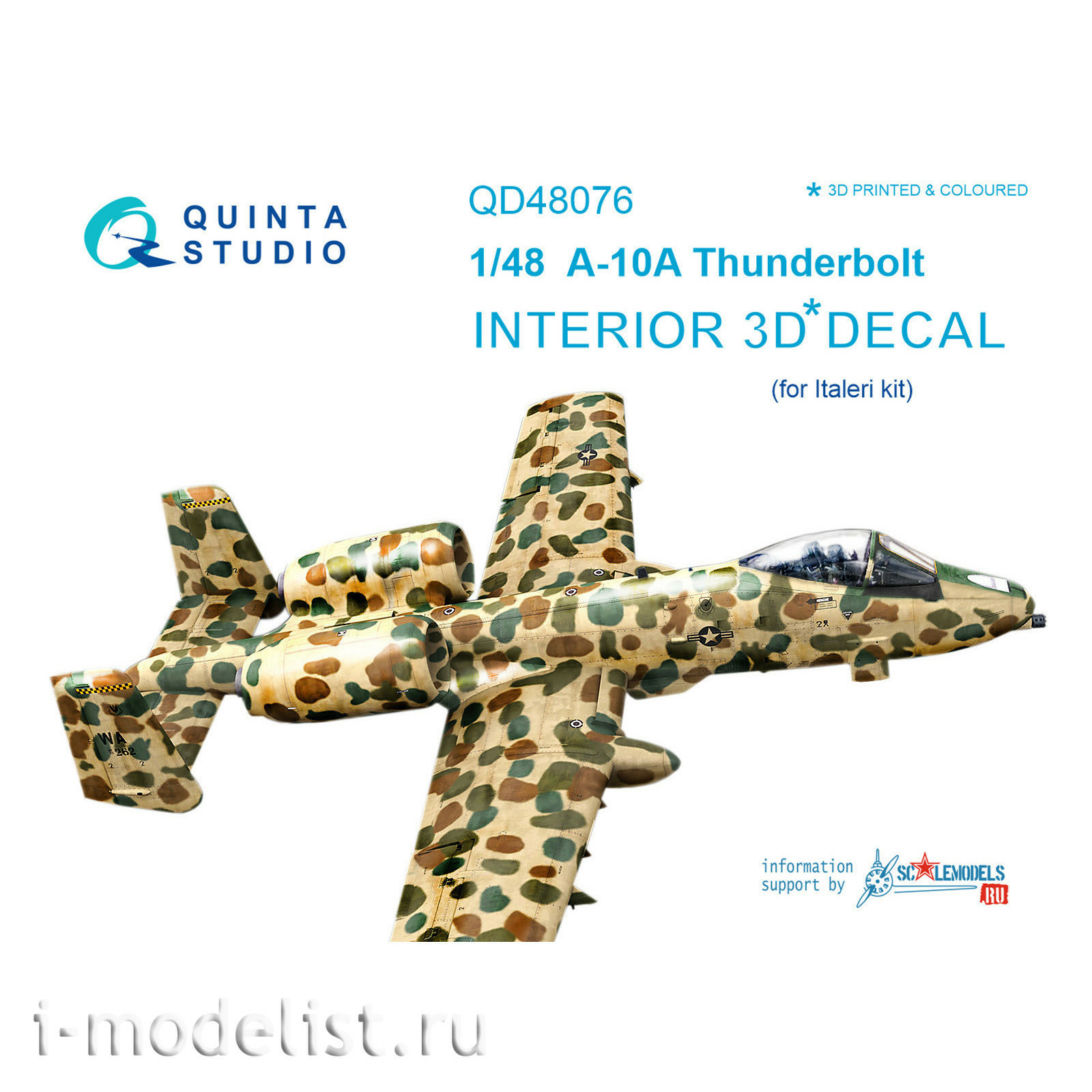 QD48076 Quinta Studio 1/48 3D Cabin Interior Decal A-10A (for Italeri model)