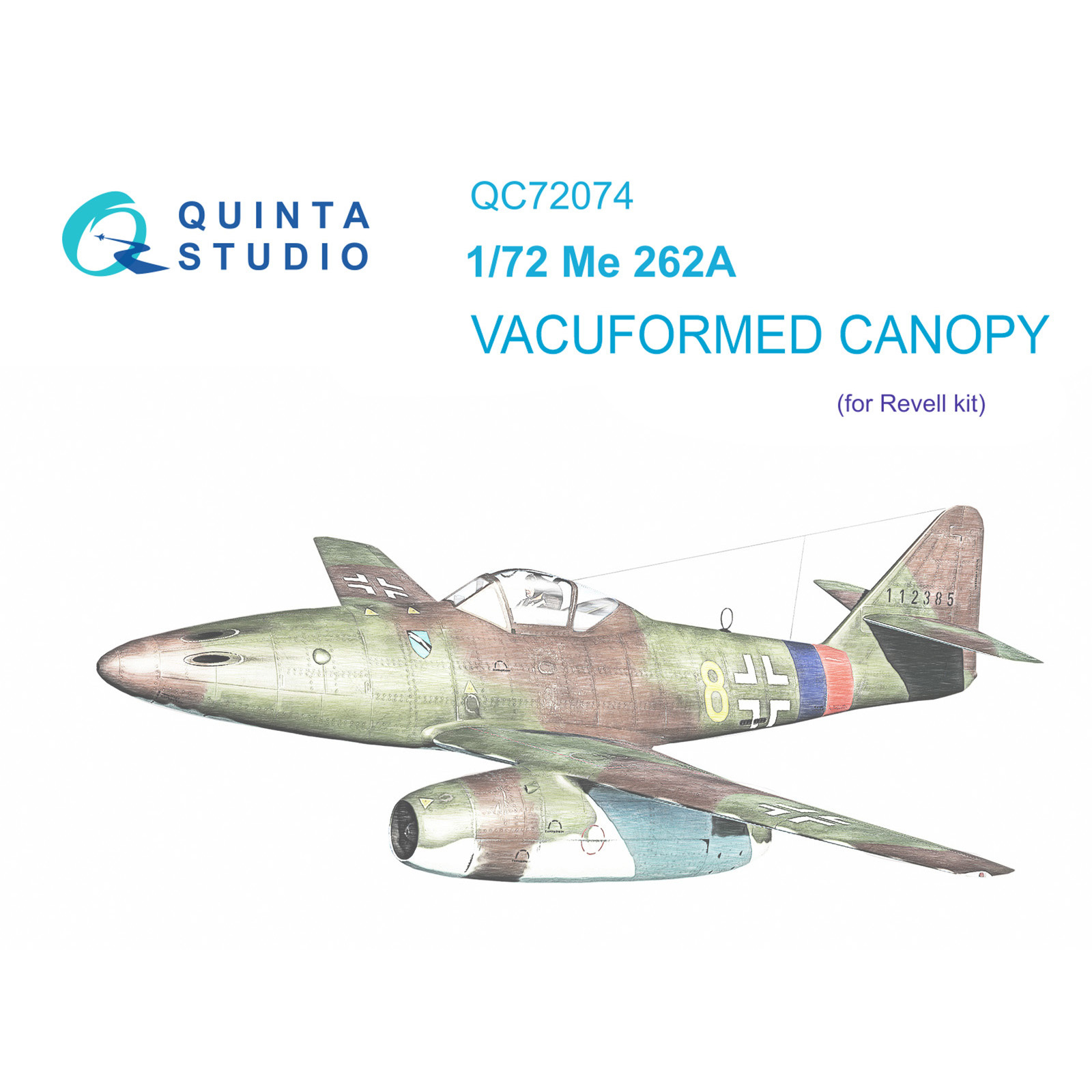 QC72074 Quinta Studio 1/72 Glazing Kit for Model Me-262B-1a (Revell)