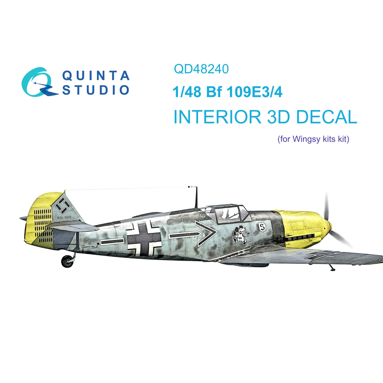 QD48240 Quinta Studio 1/48 3D Cabin Interior Decal Bf 109E-3/4 (Wingsy kits)