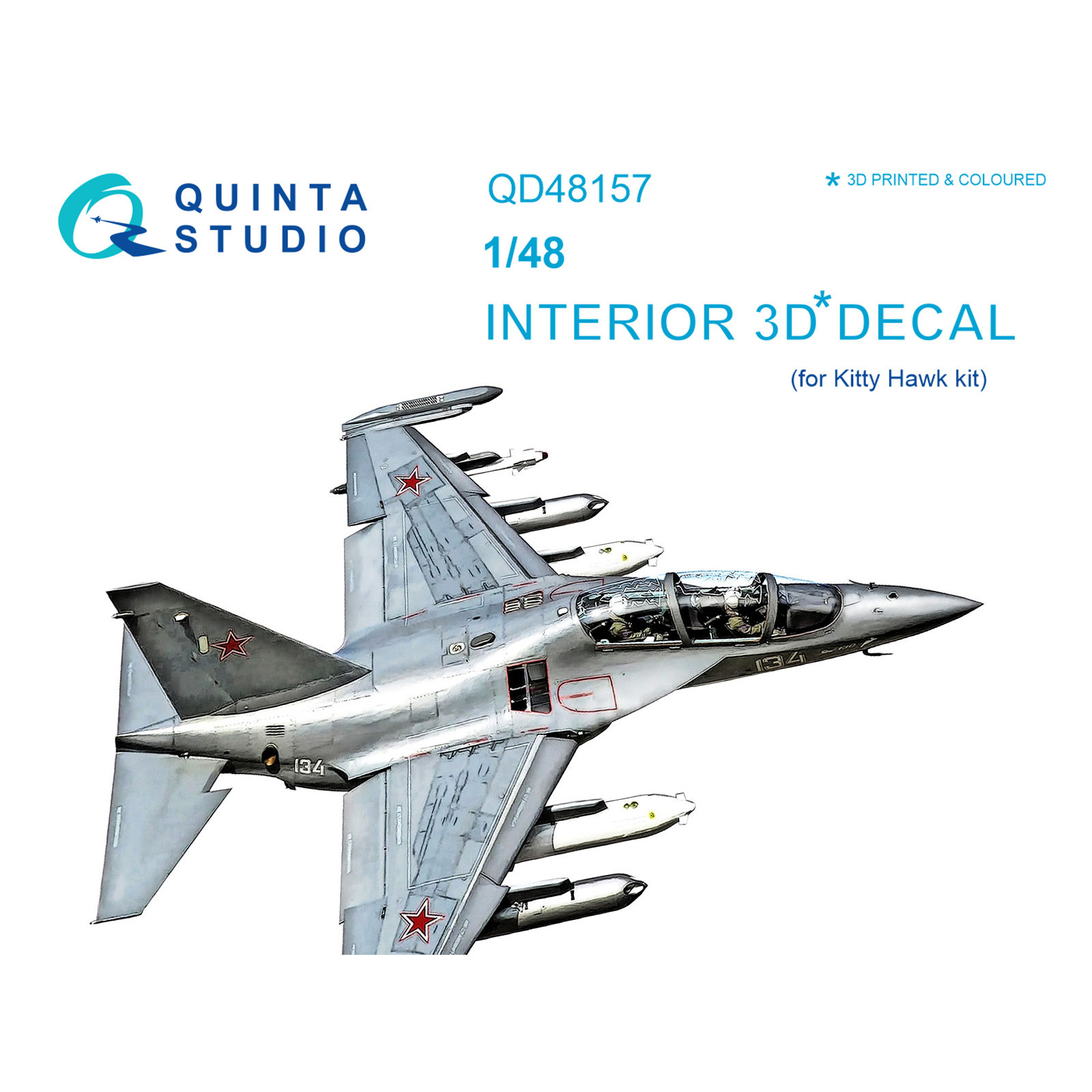 QD48157 Quinta Studio 1/48 3D Decal of Yakovlev-130 cabin interior (for KittyHawk model)