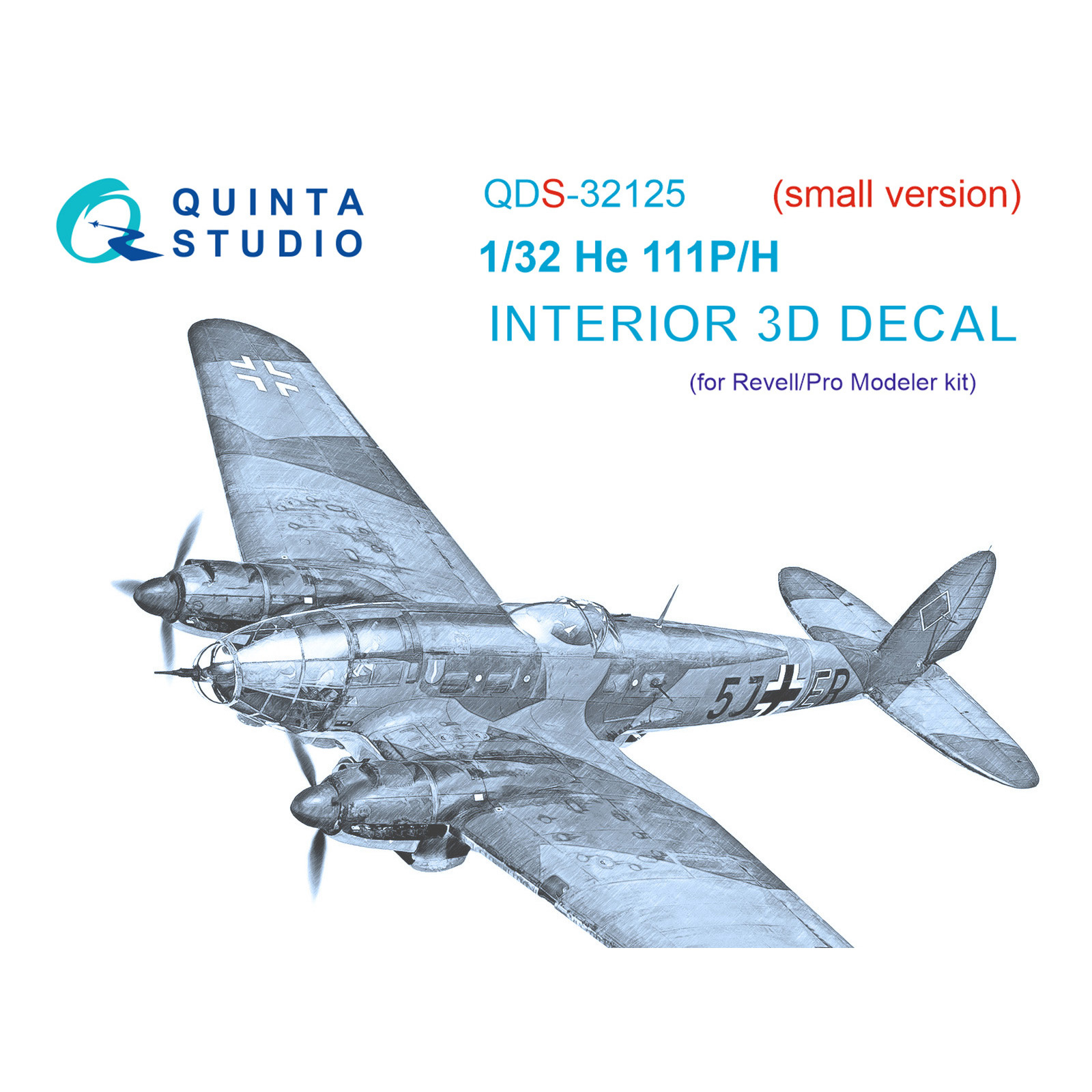 QDS-32125 Quinta Studio 1/32 3D Cabin Interior Decal He 111 P/H (Revell/ProModeler) (small version)