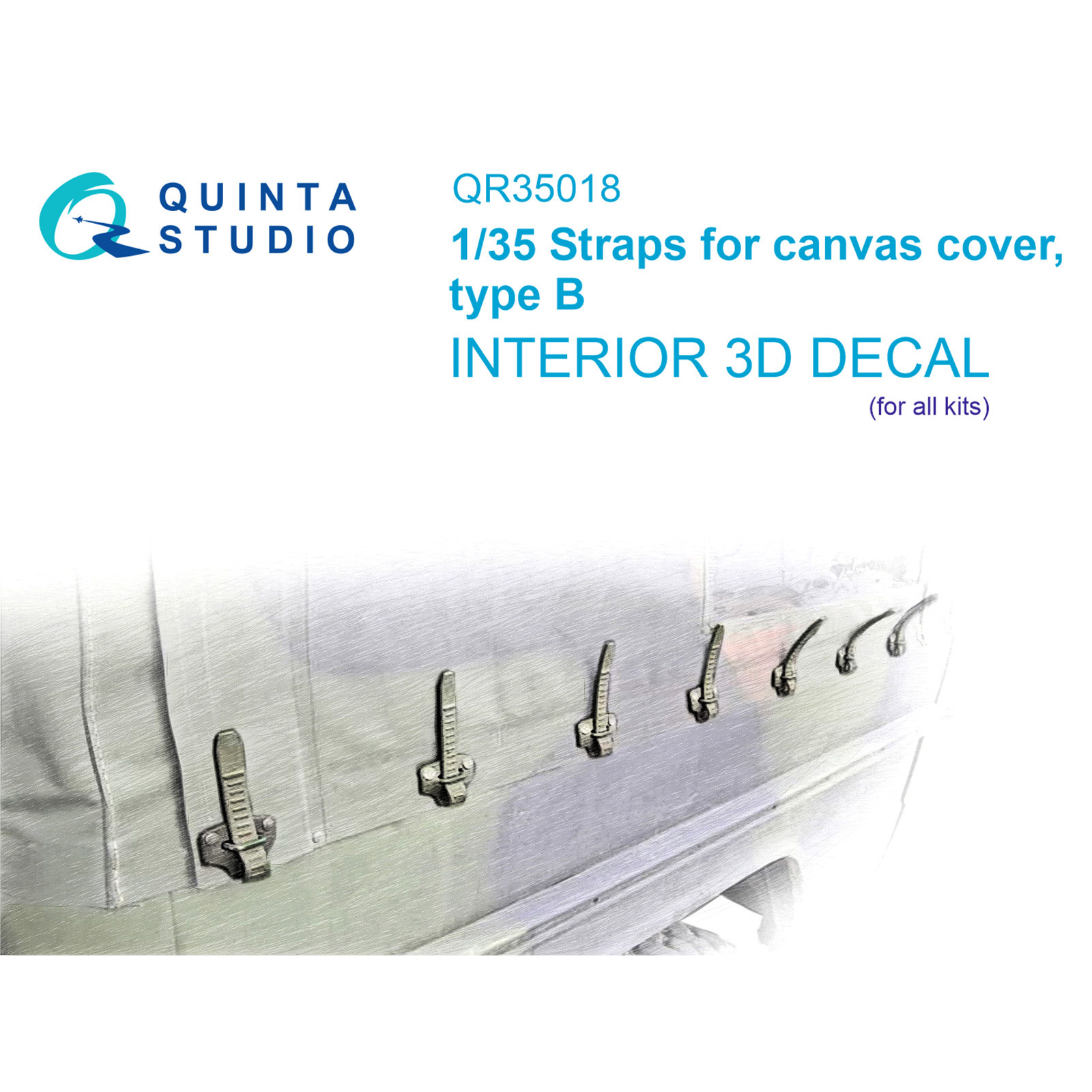QR35018 Quinta Studio 1/35 Ремешки для брезентового тента, тип B