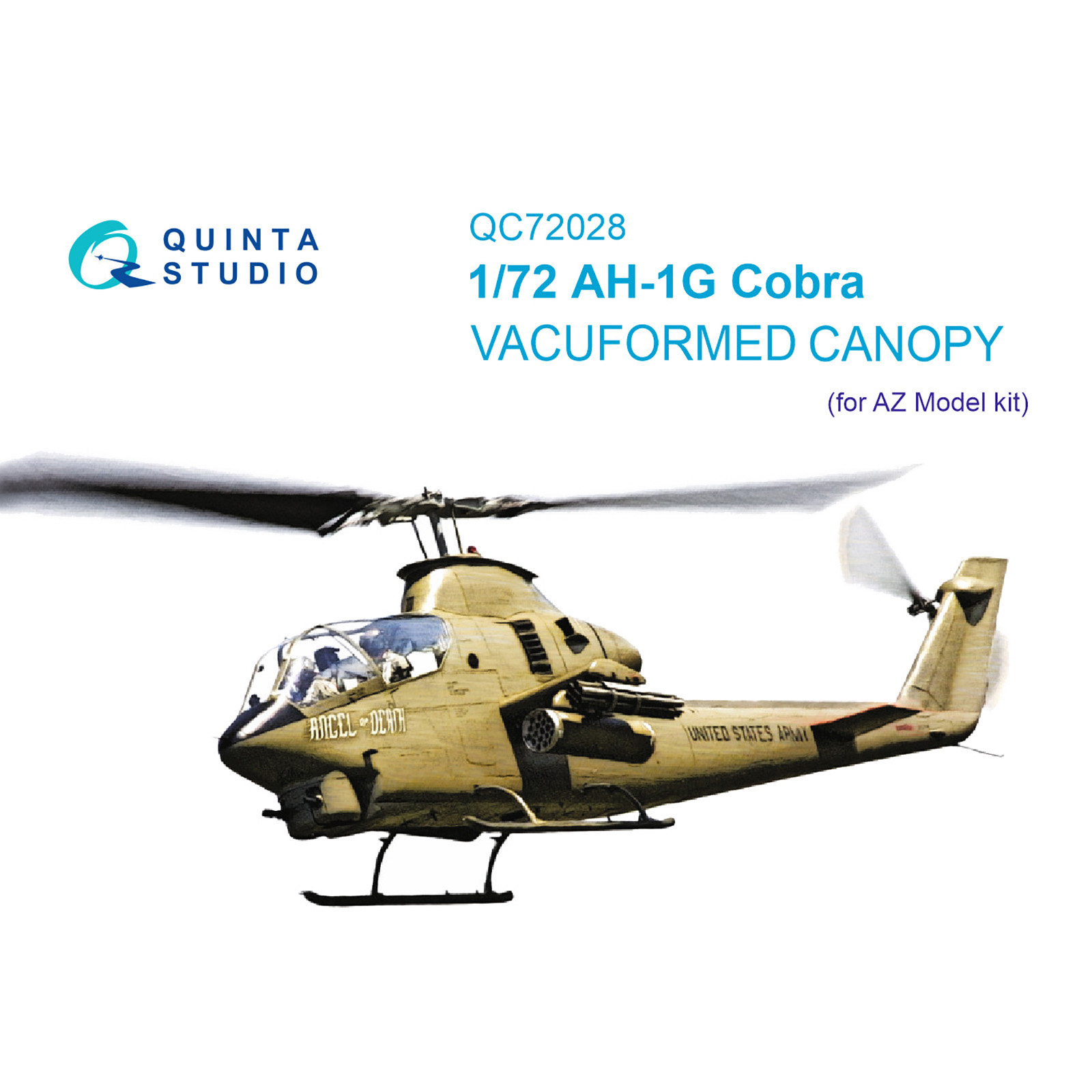 QC72028 Quinta Studio 1/72 Glazing Kit for Model AH-1G Cobra (AZ Model)