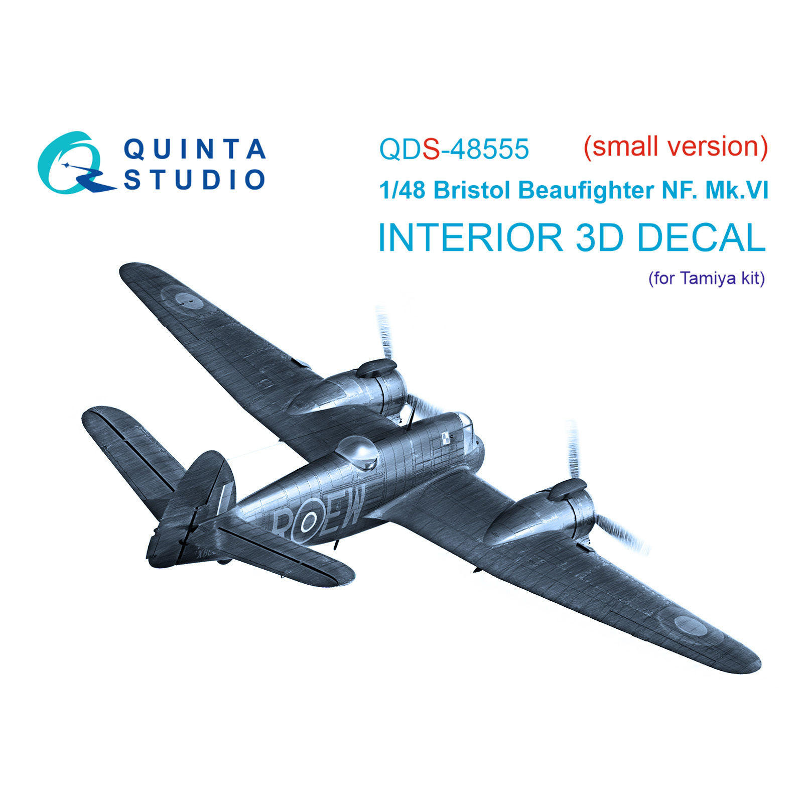 QDS-48555 Quinta Studio 1/48 3D Декаль интерьера кабины Bristol Beaufighter NF.Mk.VI (Tamiya) (малая версия)