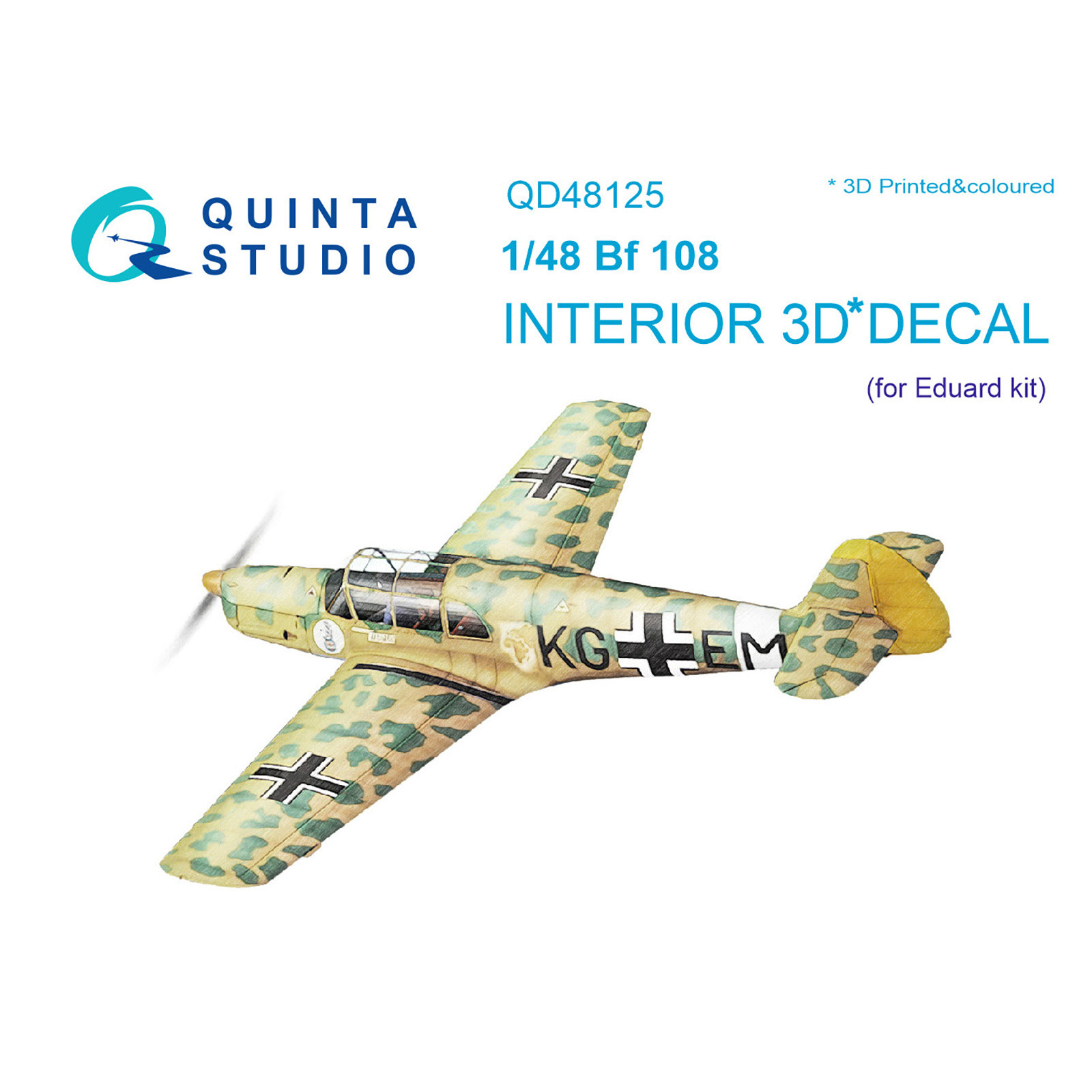 QD48125 Quinta Studio 1/48 3D Cabin Interior Decal Bf108 (Eduard)