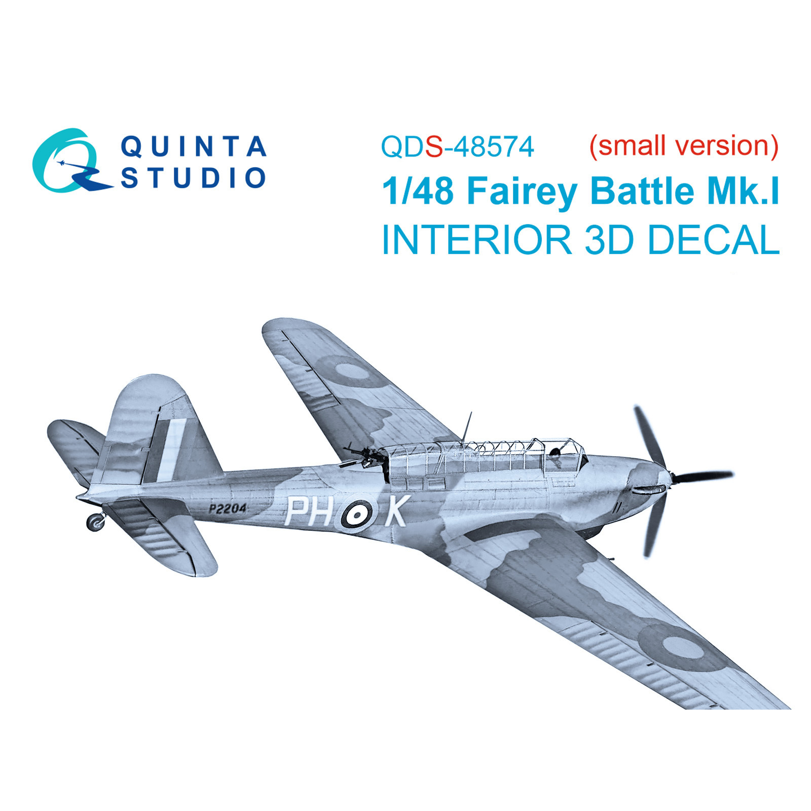 QDS-48574 Quinta Studio 1/48 3D Декаль интерьера кабины Fairey Battle Mk.I (Т$ач) (малая версия)