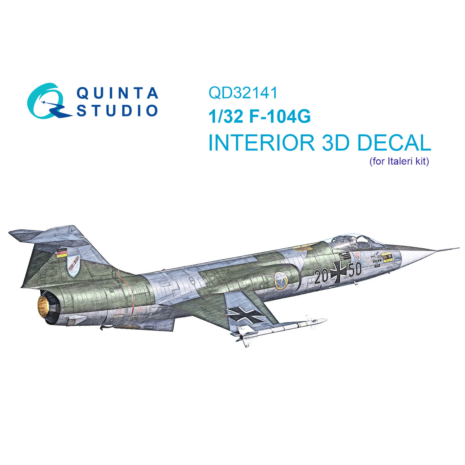 QD32141 Quinta Studio 1/32 3D Cabin Interior Decal F-104G (Italeri)