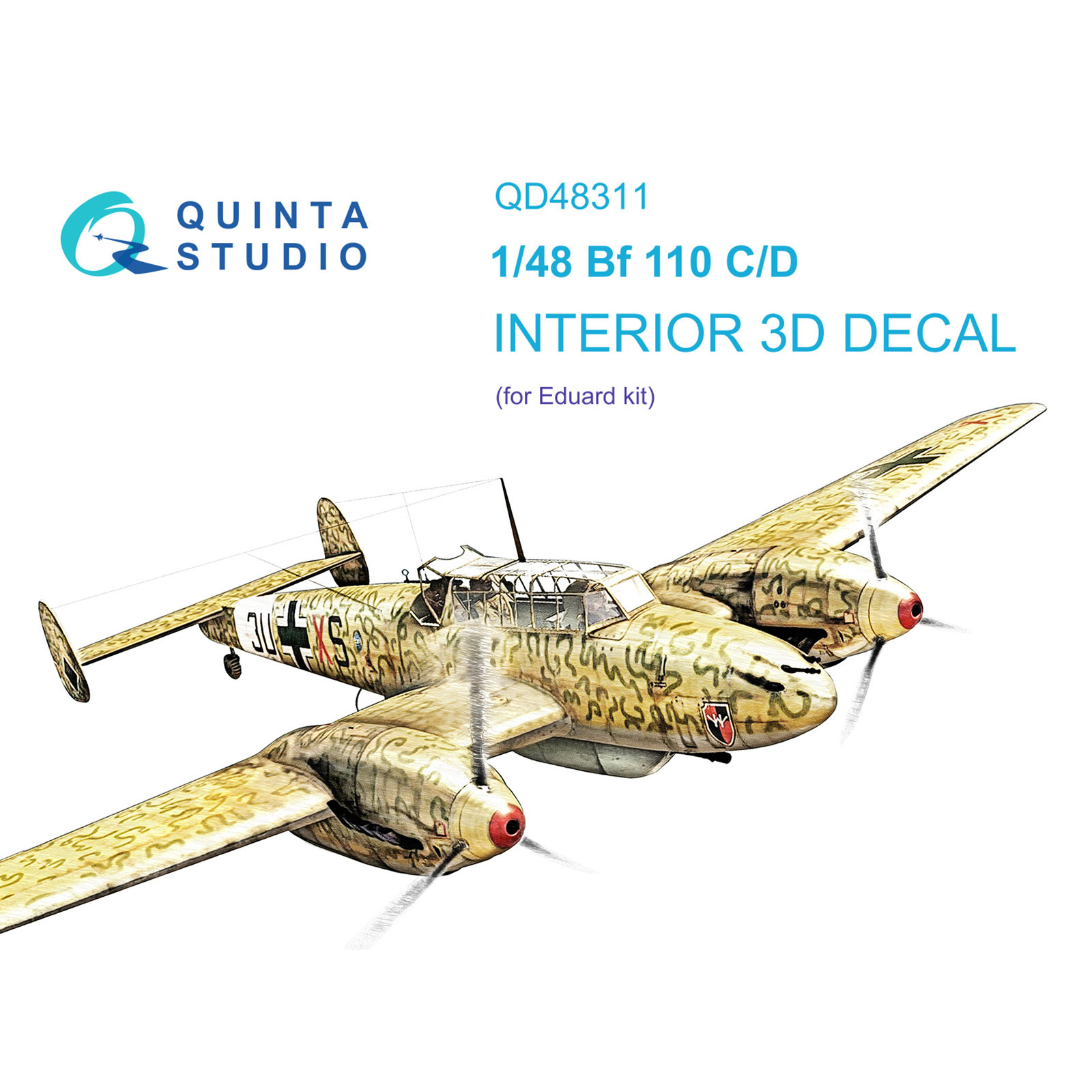 QD48311 Quinta Studio 1/48 3D Cabin Interior Decal Bf 110C/D (Eduard)