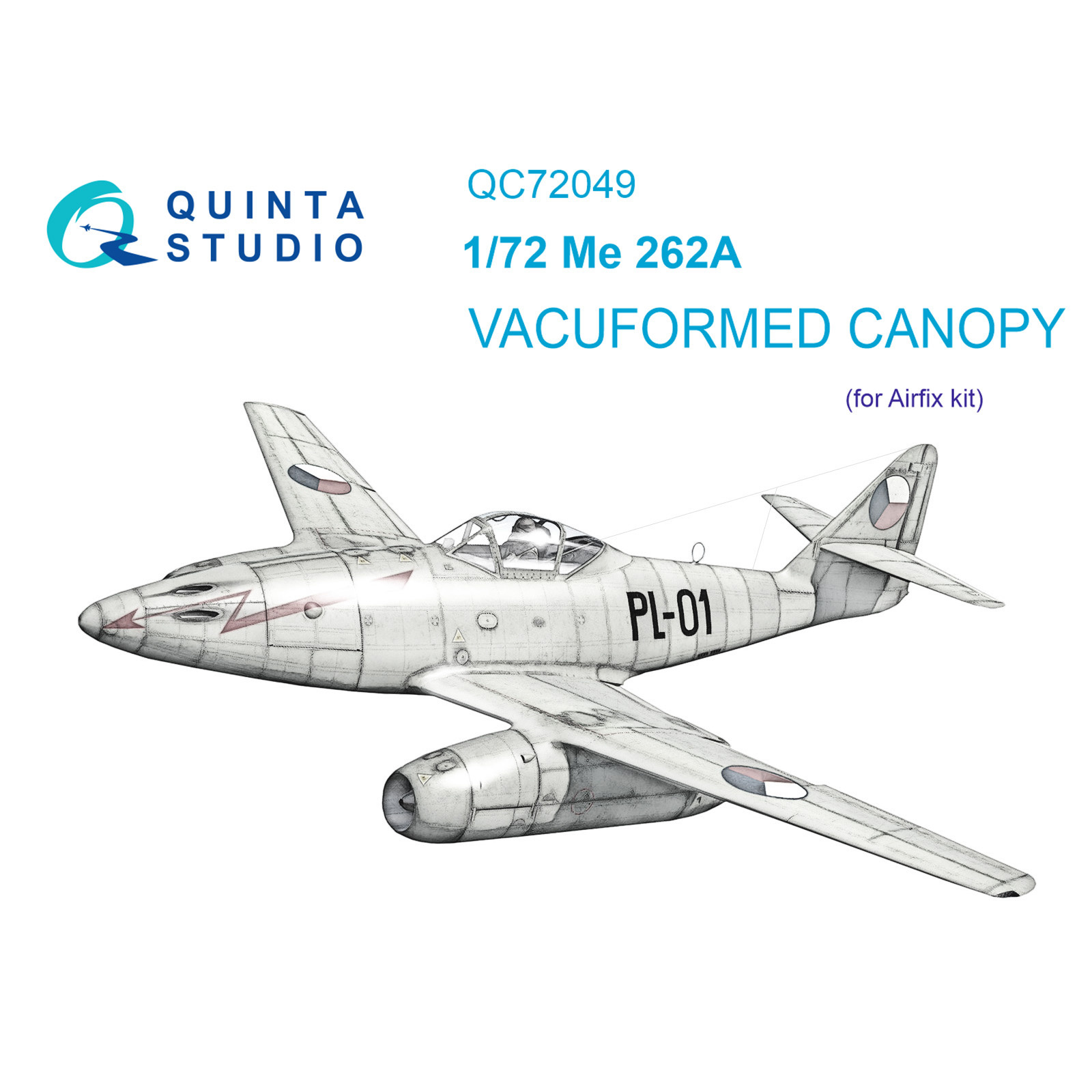 QC72049 Quinta Studio 1/72 Набор остекления для модели Me-262A (Airfix)