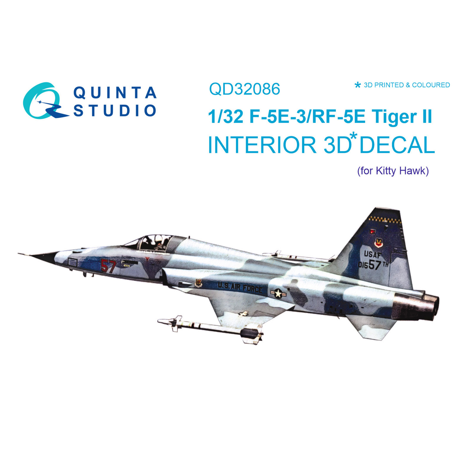 QD32086 Quinta Studio 1/32 3D Cabin Interior Decal F-5E-3/RF-5E (KittyHawk)