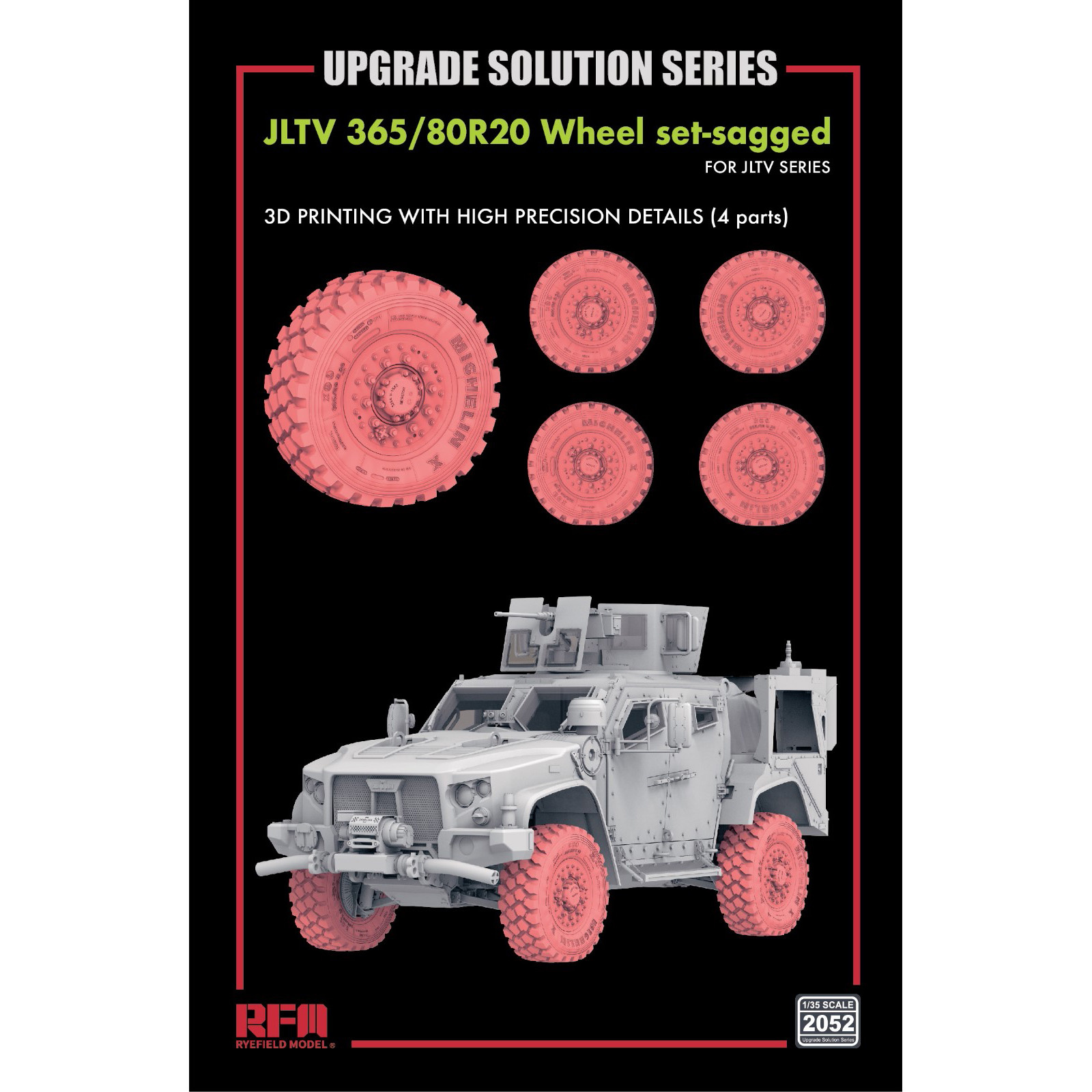 RM-2052 Rye Field Model 1/35 Set of 3D wheels for JLTV (4 pcs.)