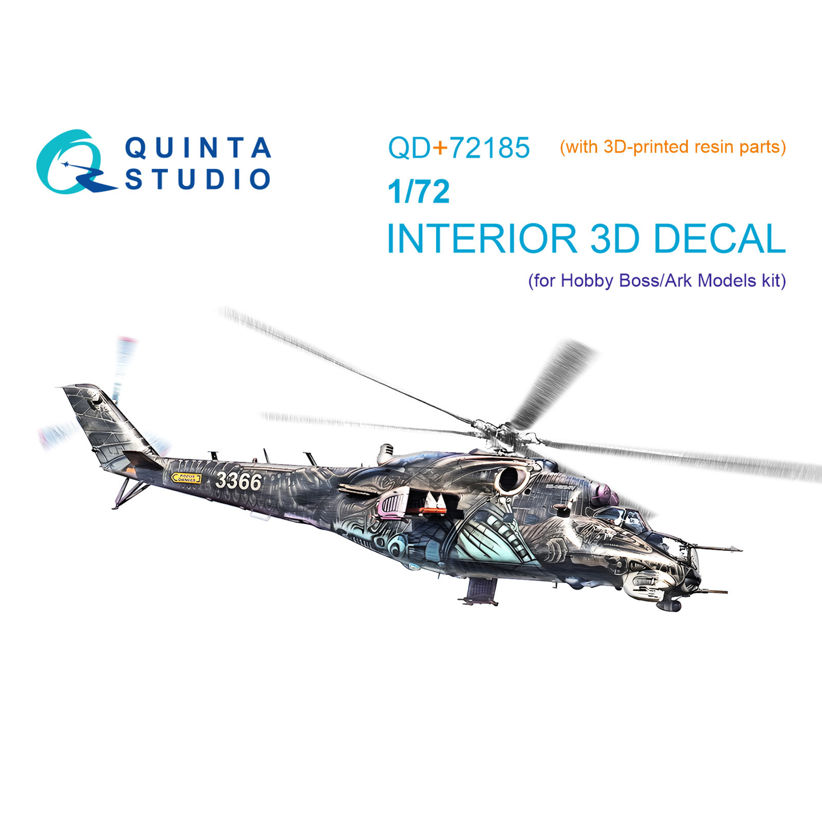 QD+72185 Quinta Studio 1/72 3D Декаль интерьера кабины М-24В NATO (Hobby Boss/ARK Models) (с 3D-печатными деталями)