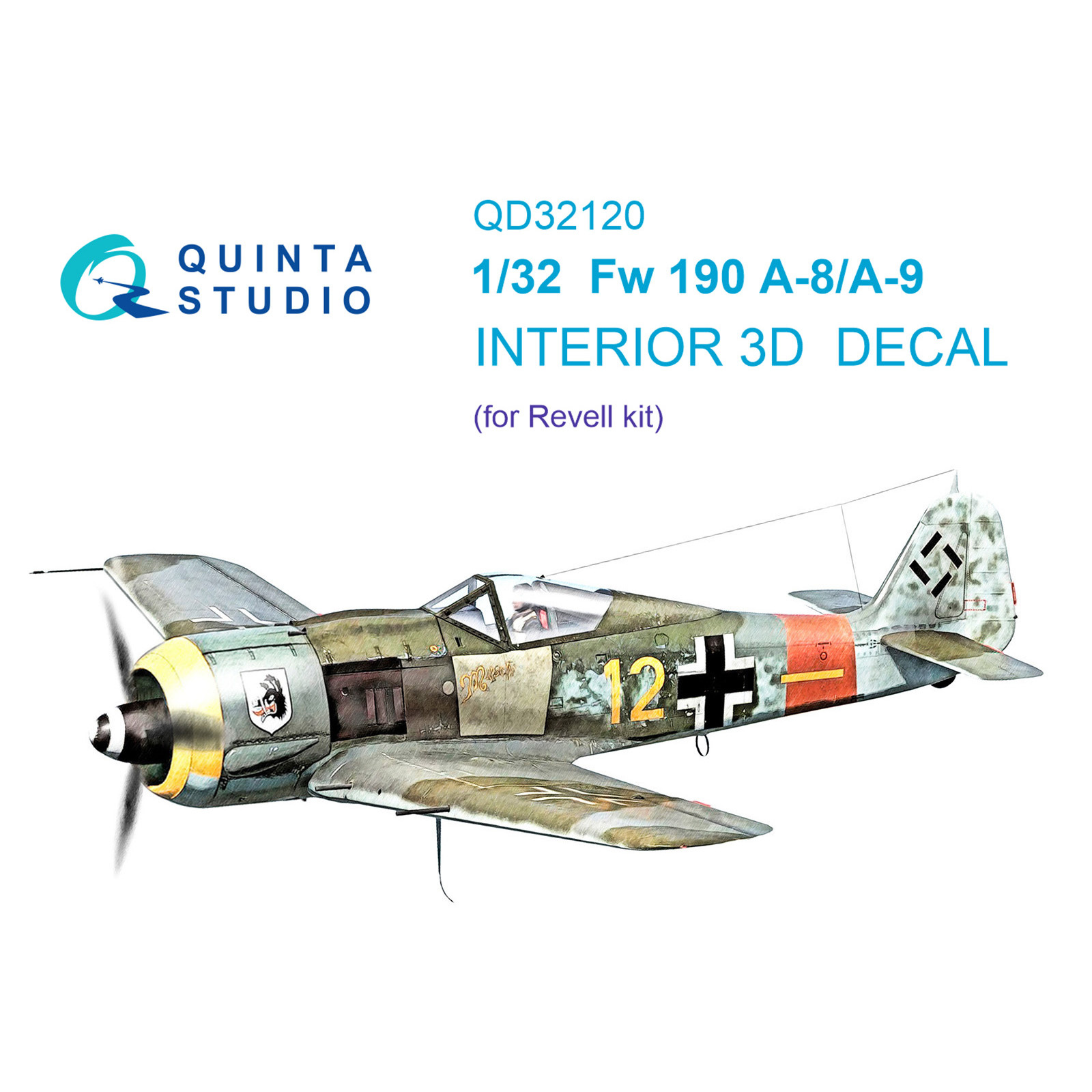 QD32120 Quinta Studio 1/32 3D Cabin Interior Decal Fw 190 A-8/A-9 (Revell)