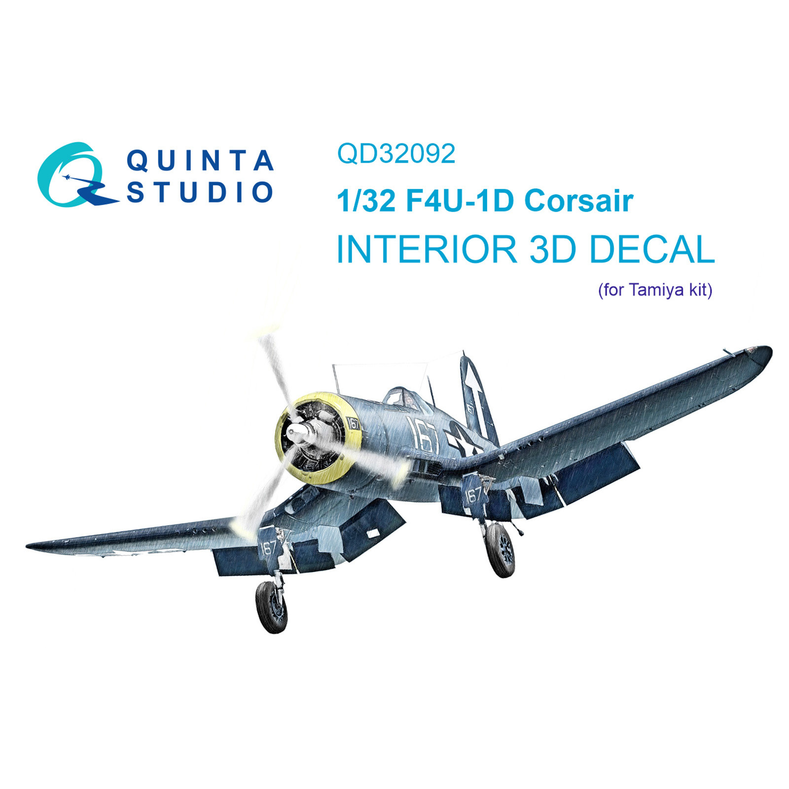 QD32092 Quinta Studio 1/32 3D Cabin Interior Decal F4U-1D (Tamiya)
