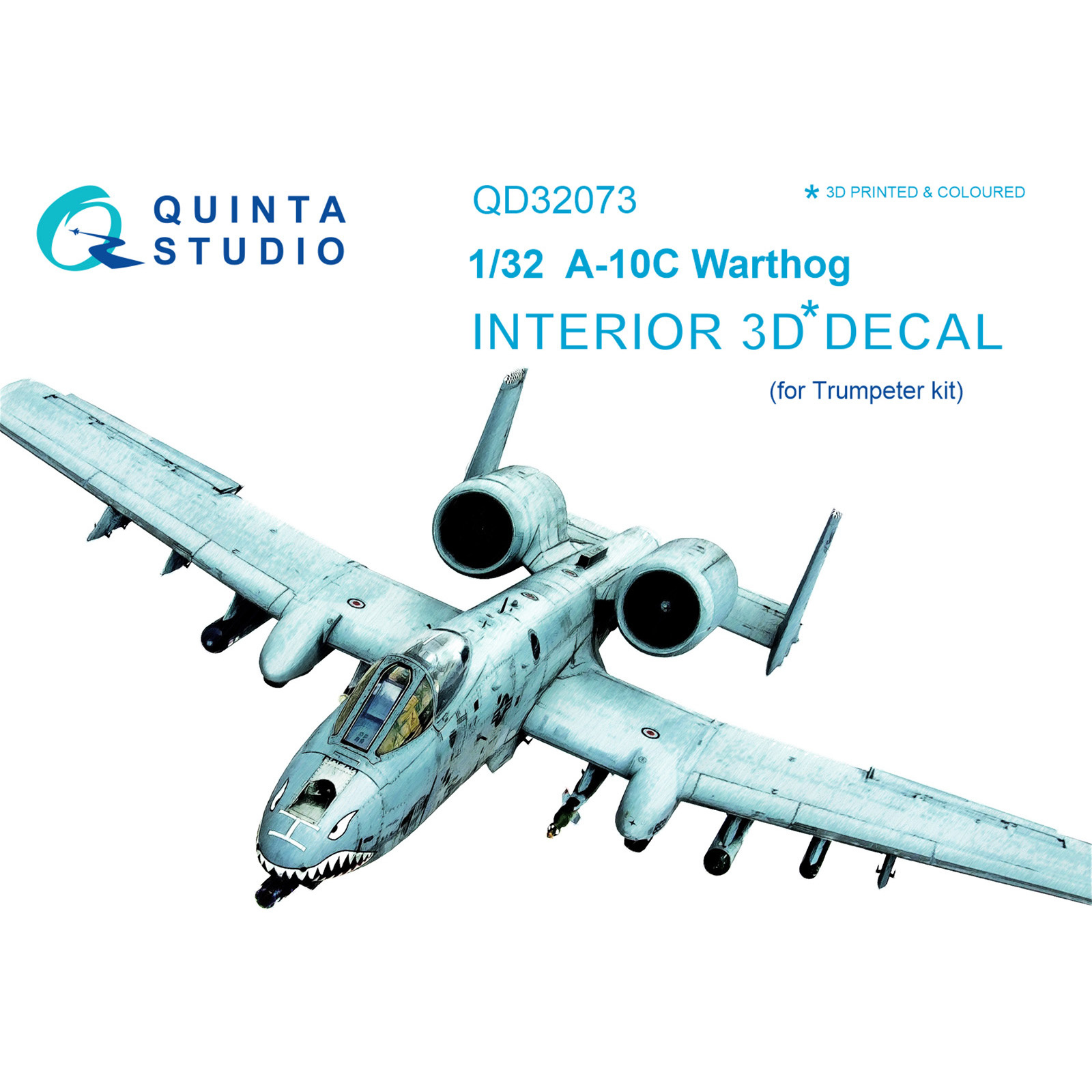 QD32073 Quinta Studio 1/32 3D Cabin Interior Decal A-10C (for Trumpeter model)