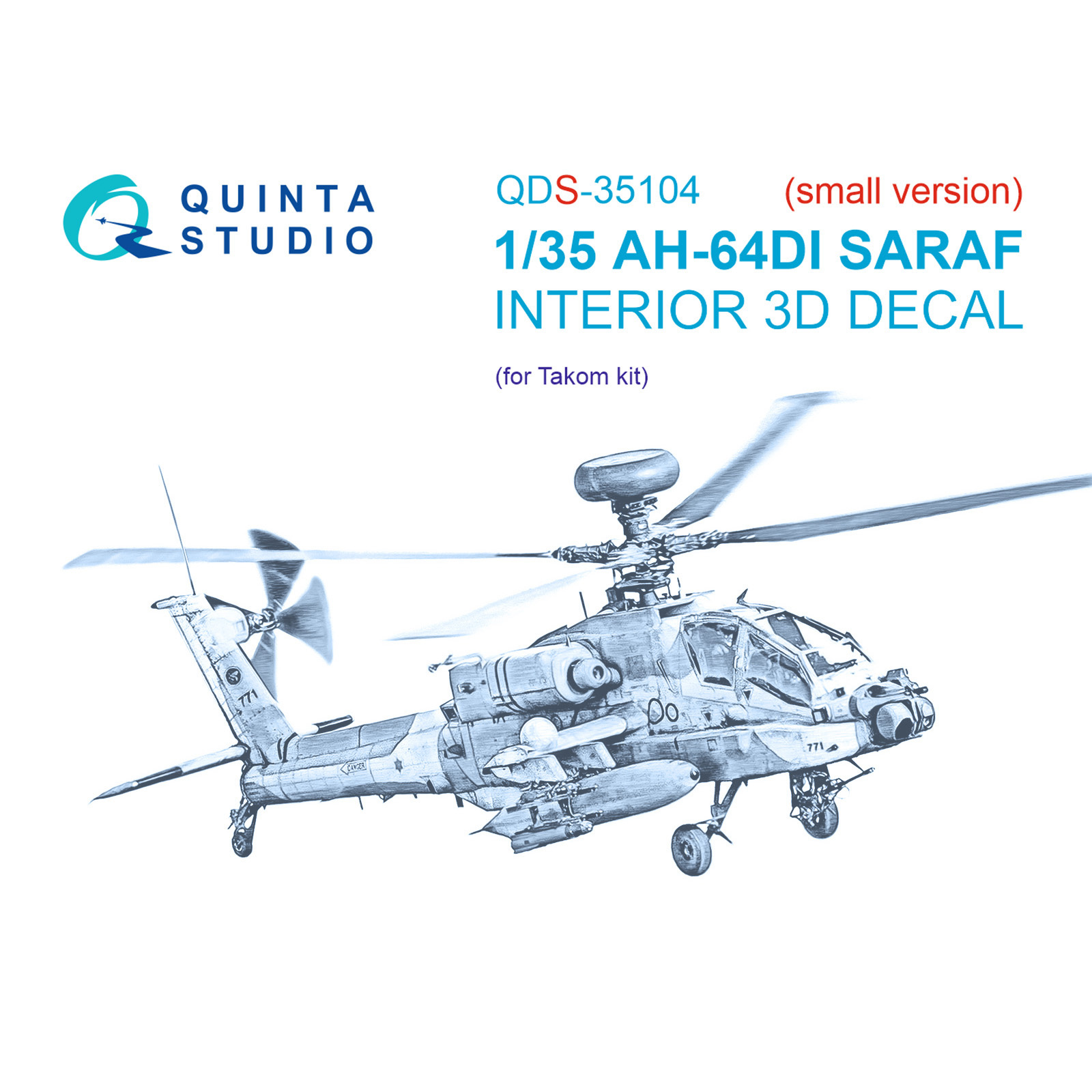 QDS-35104 Quinta Studio 1/35 3D Cabin Interior Decal AH-64DI Saraf (Takom) (Small version)