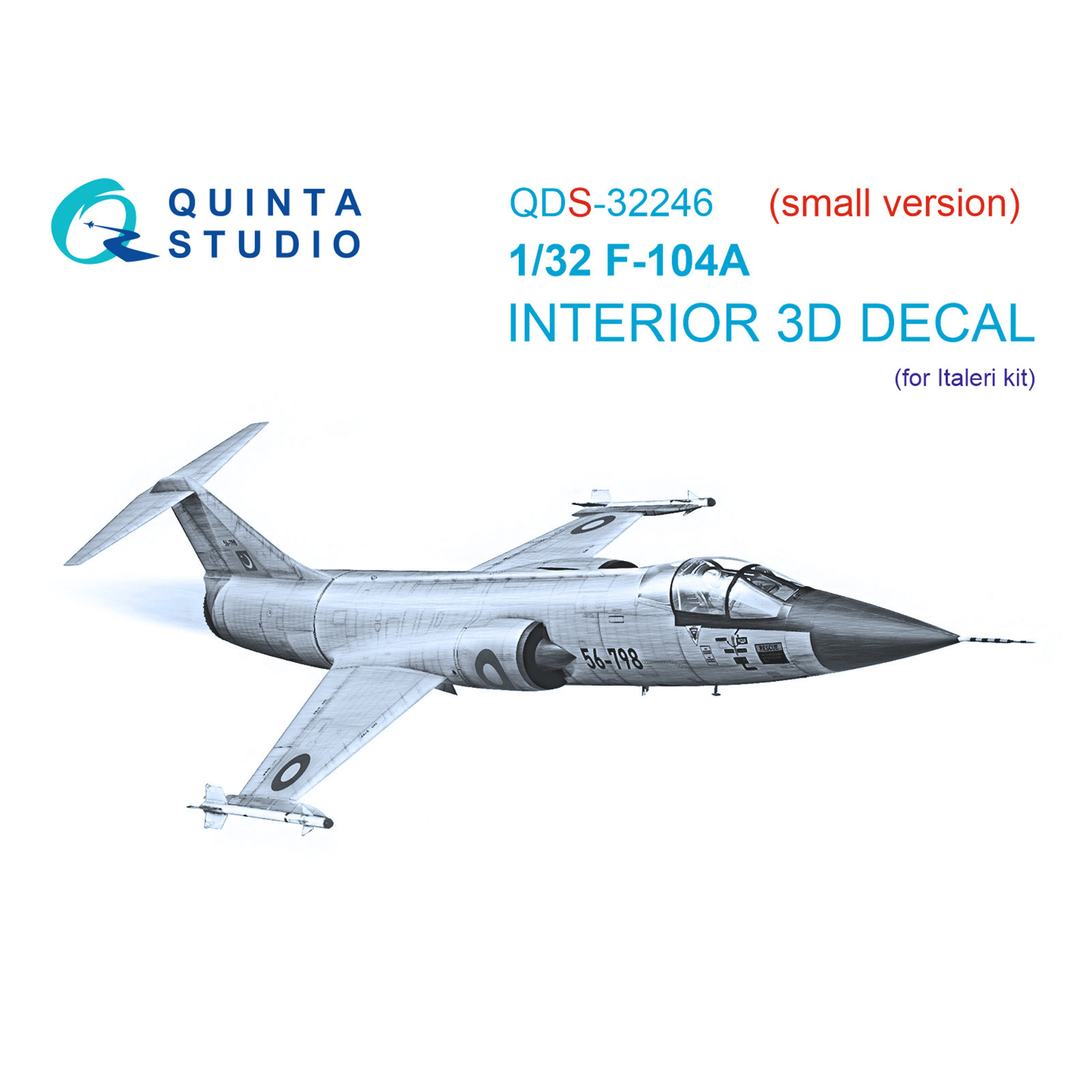 QDS-32246 Quinta Studio 1/32 3D Декаль интерьера кабины F-104A (Italeri) (малая версия)