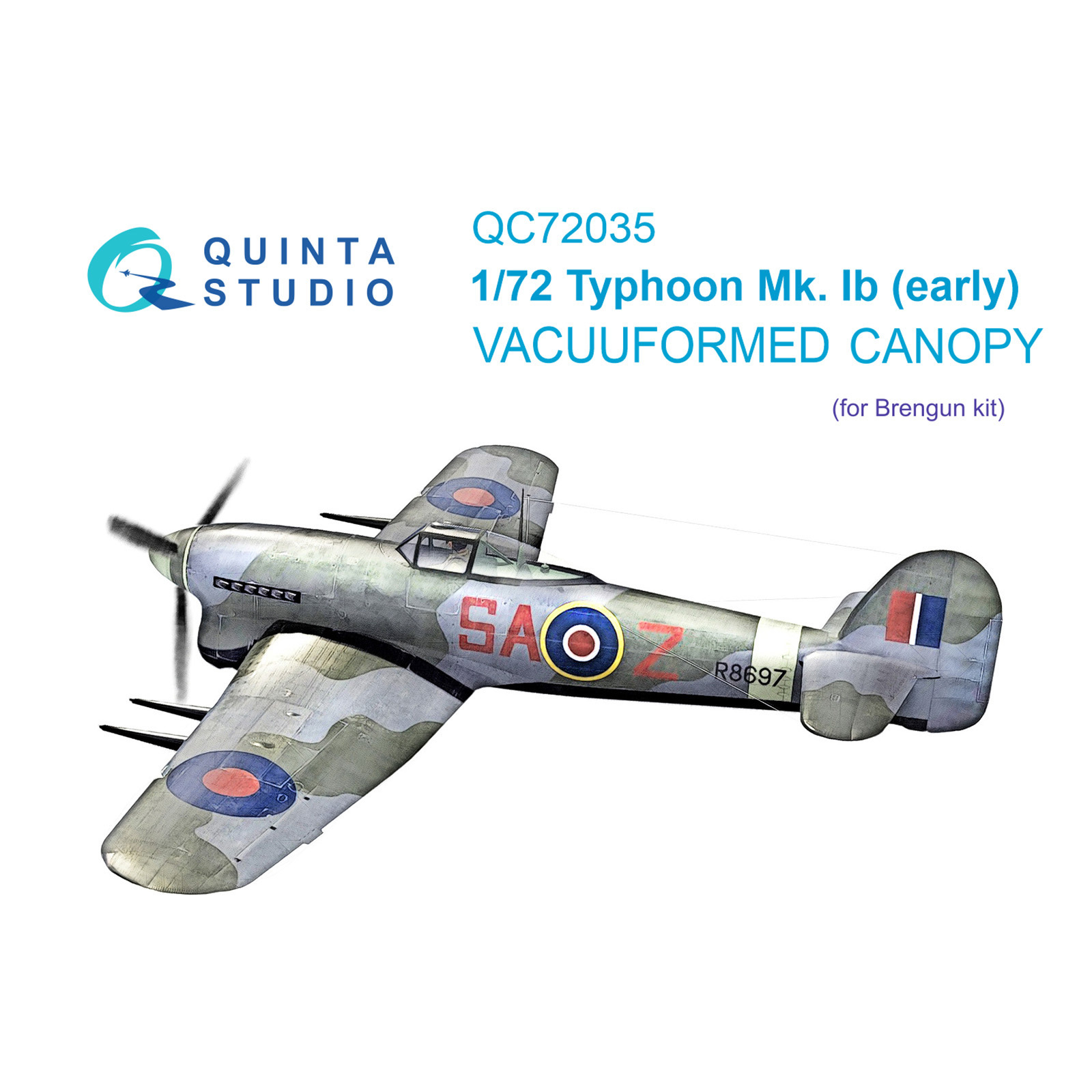 QC72035 Quinta Studio 1/72 Glazing Kit for Hawker Typhoon Mk.1b (early) (Brengun)
